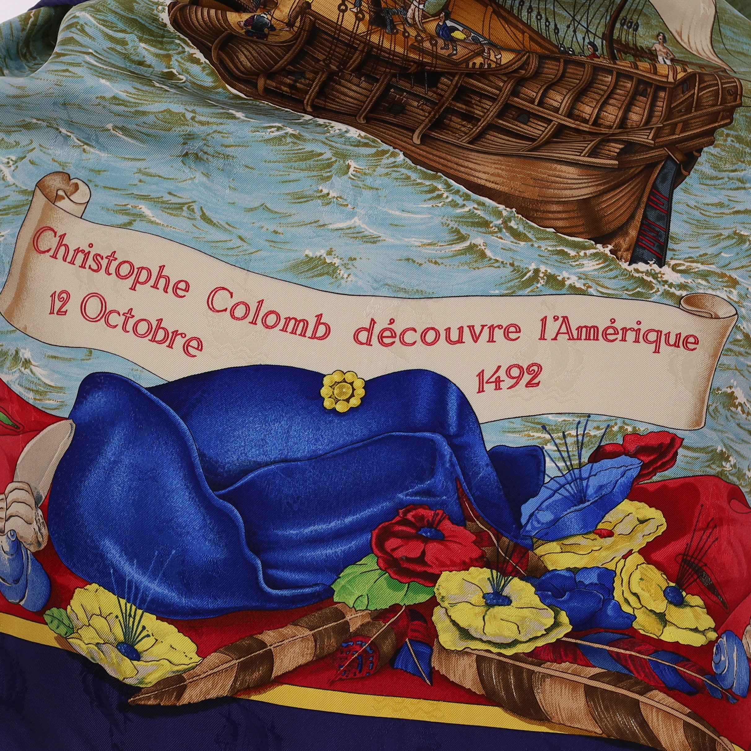 Hermès Christophe Colomb Découvre L'Amérique Silk Scarf