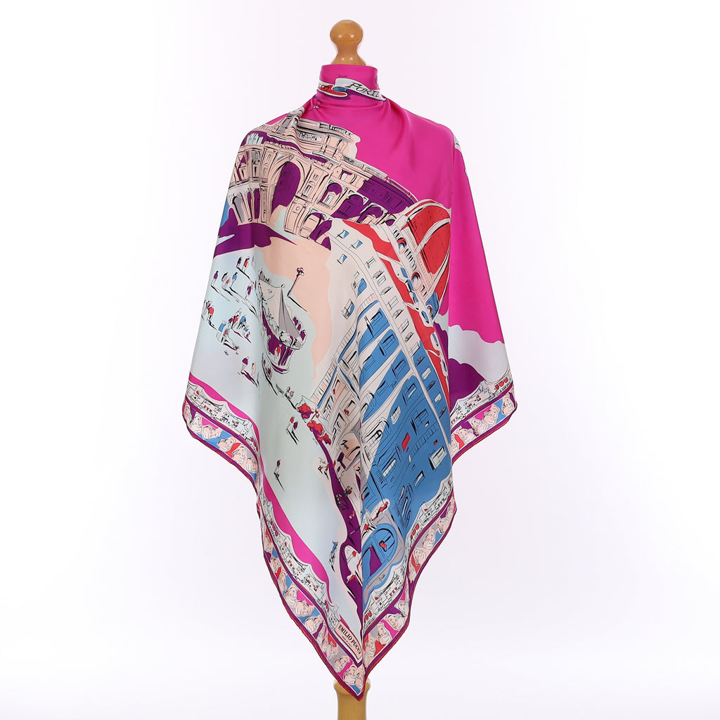 Pristine Boxed Emilio Pucci Pink City Silk Scarf