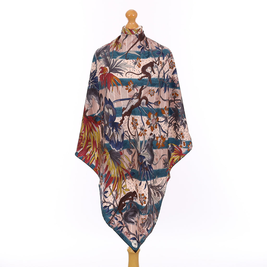 Pristine Mantero Tropical Vintage Silk Scarf