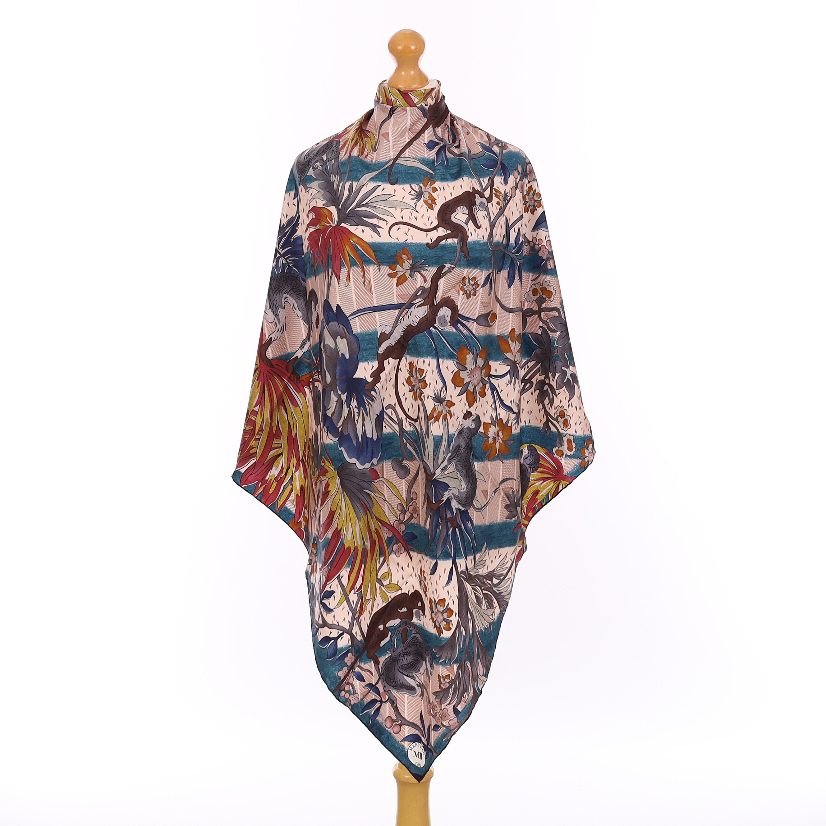 Pristine Mantero Tropical Vintage Silk Scarf