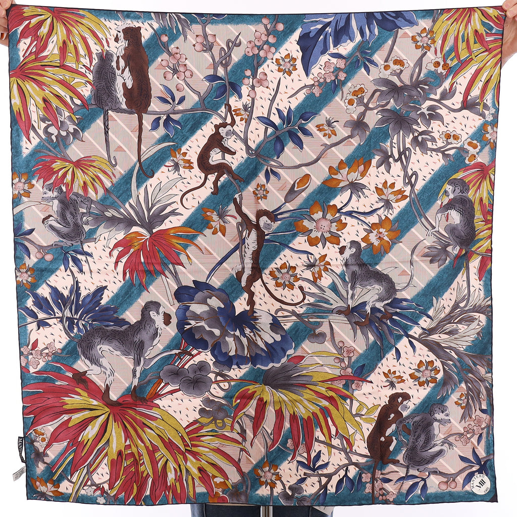 Pristine Mantero Tropical Vintage Silk Scarf