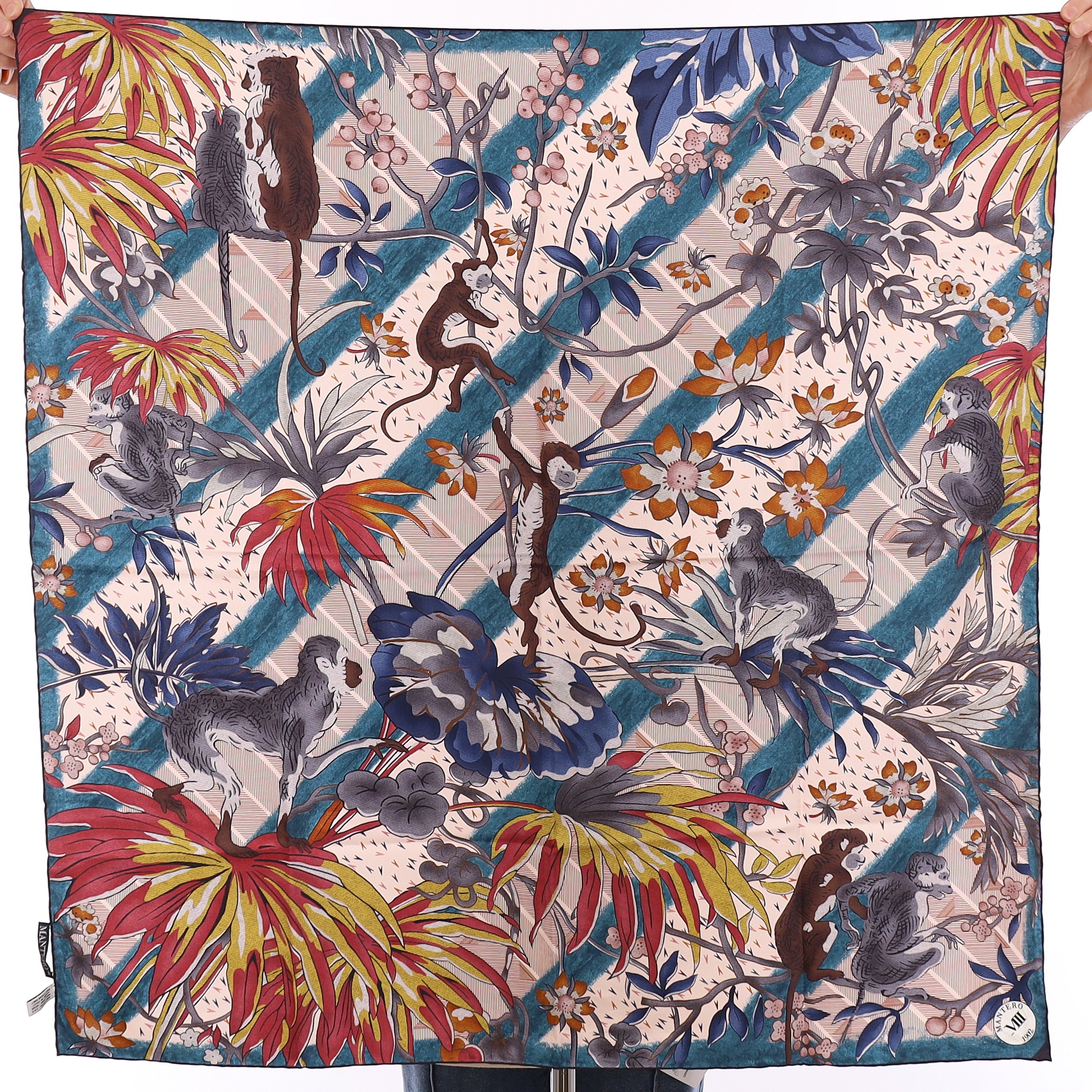 Pristine Mantero Tropical Vintage Silk Scarf