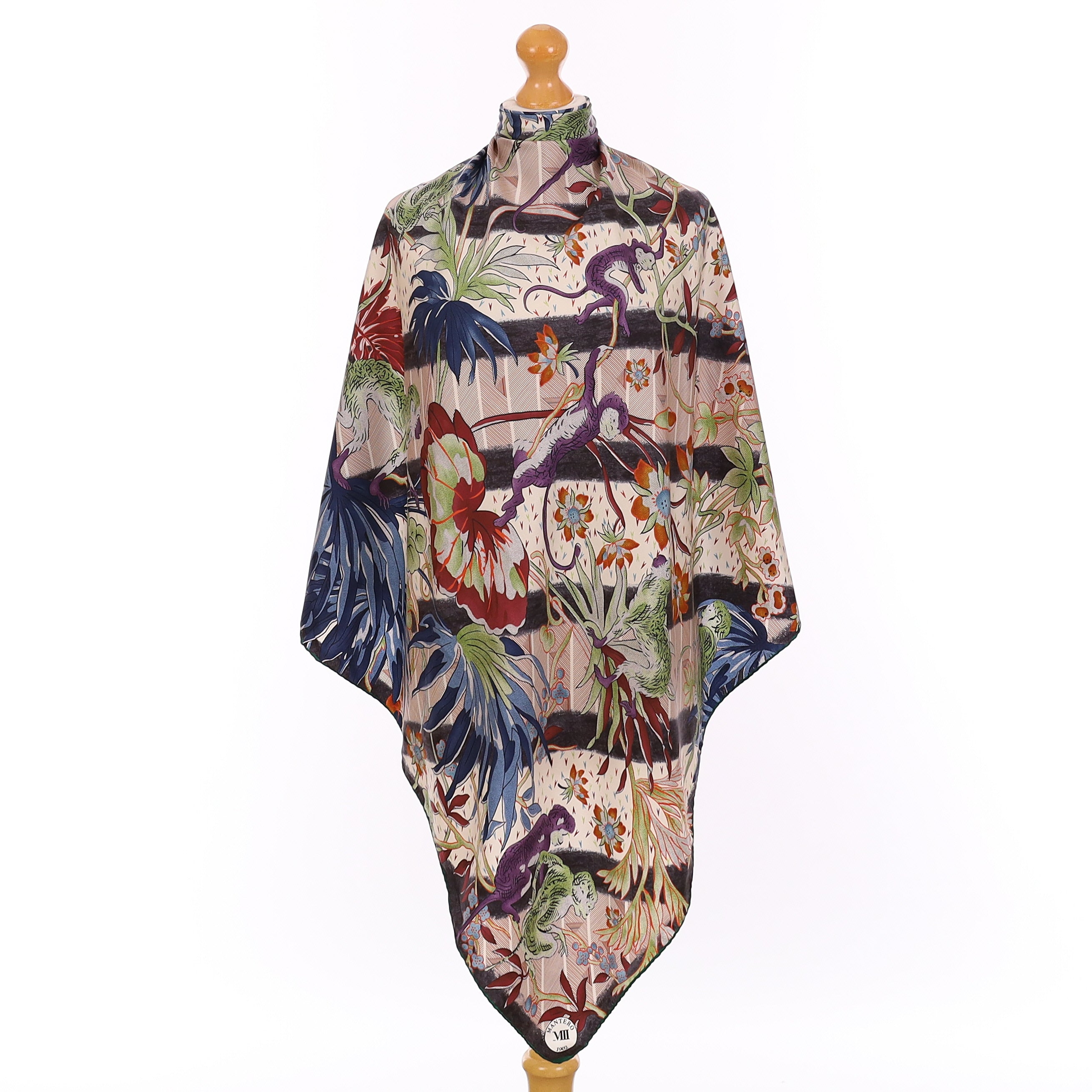 Pristine Mantero Tropical Vintage Silk Scarf