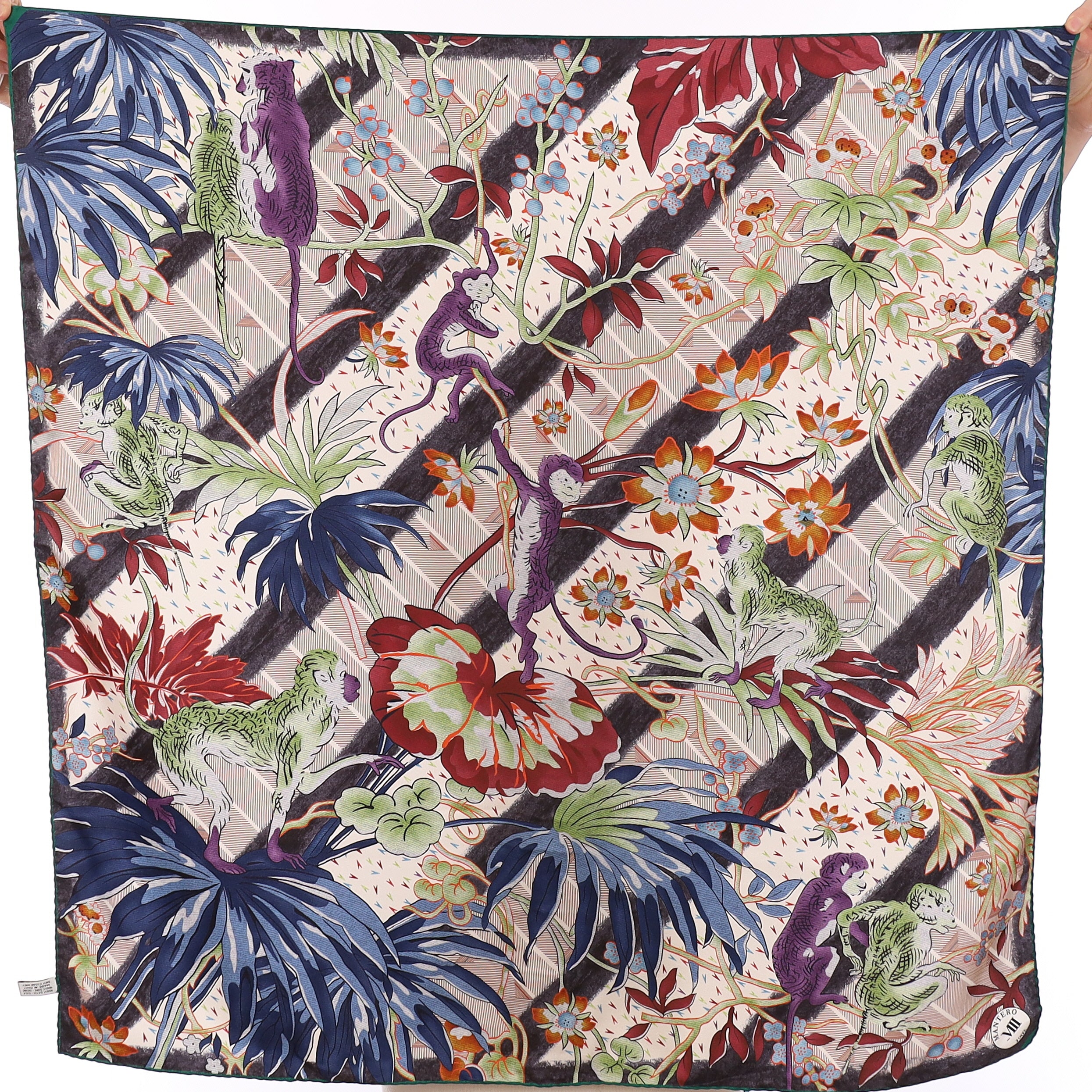Pristine Mantero Tropical Vintage Silk Scarf
