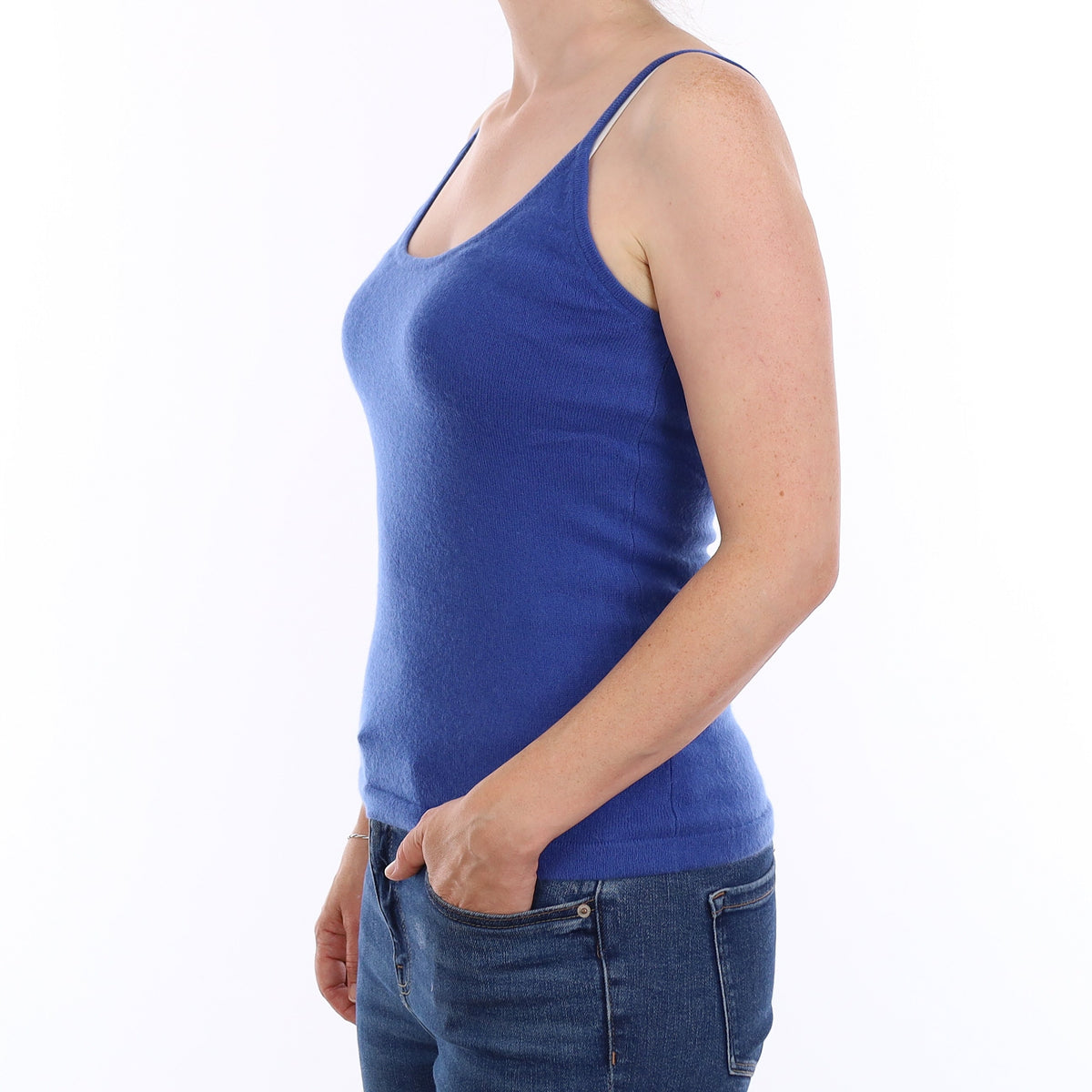 Cobalt Blue Cashmere Vest Top Jumper Small