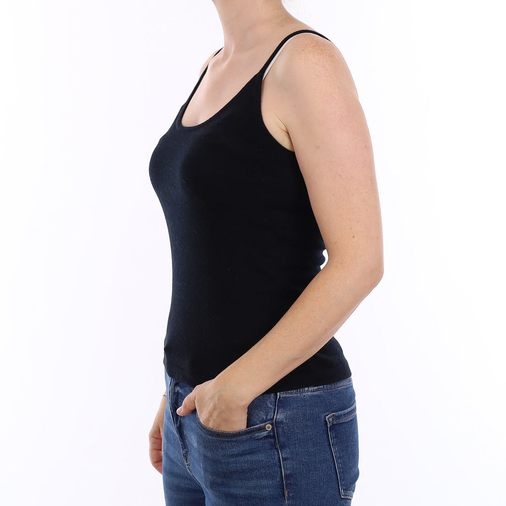 Black Cashmere Vest Top Jumper Small