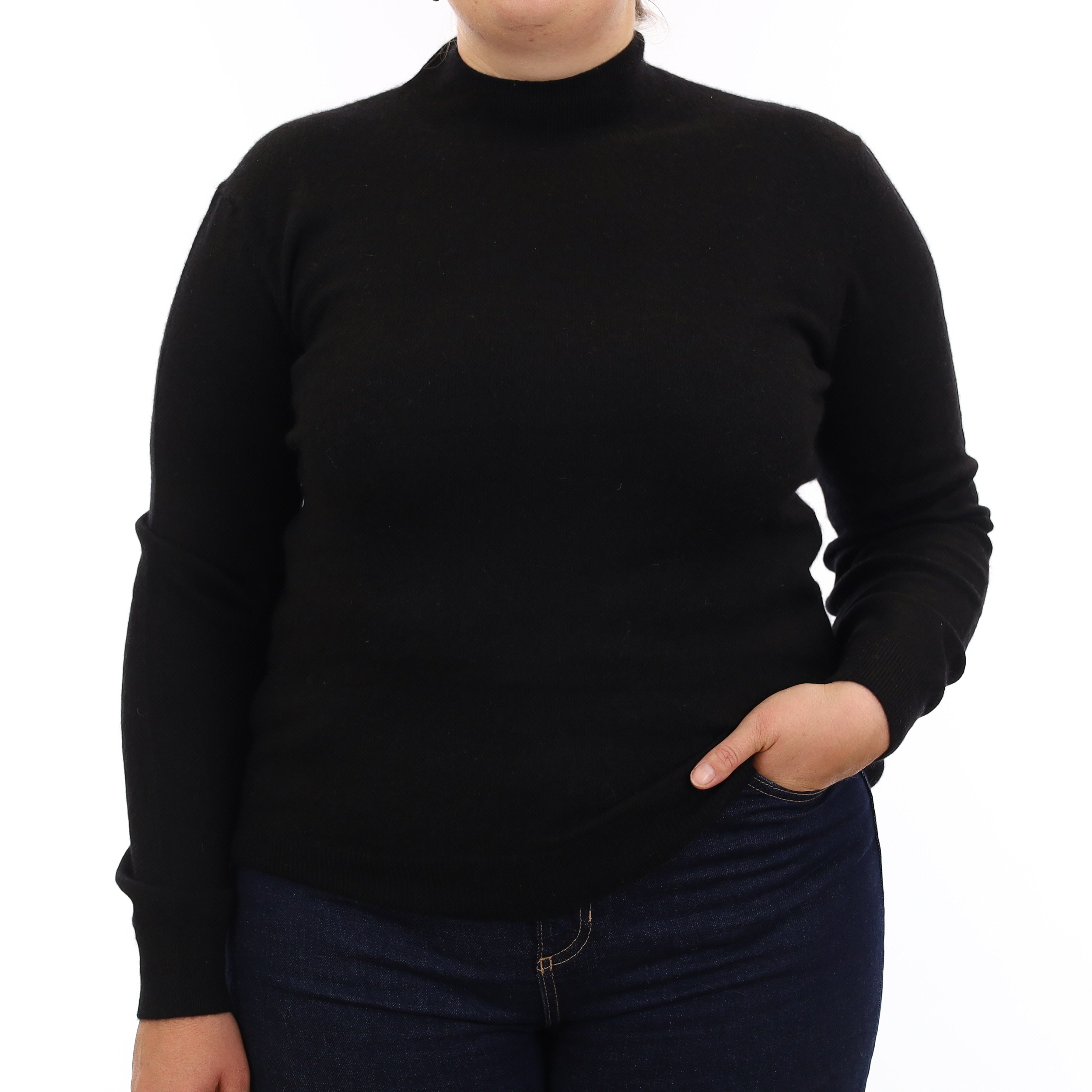 Black Cashmere Turtleneck Jumper Large