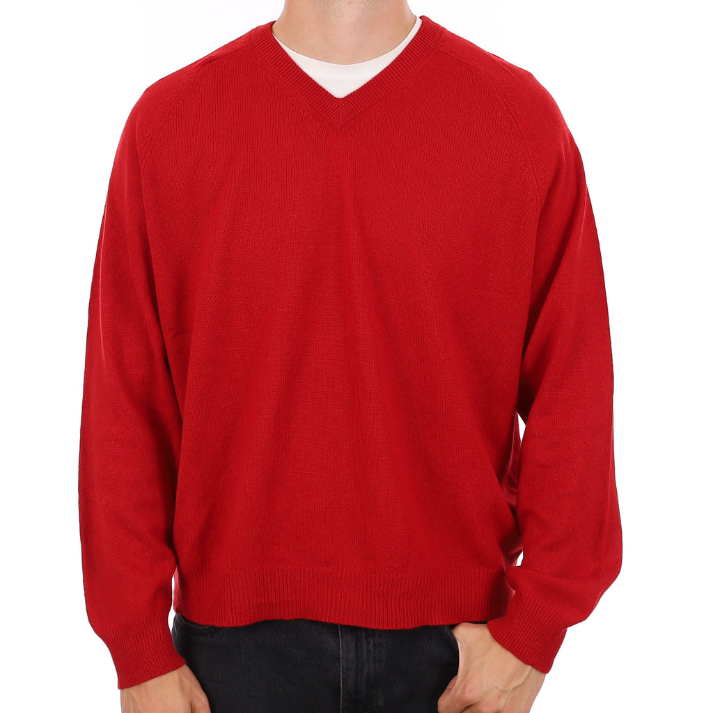 Men's Post Box Cashmere V Neck Jumper XXL