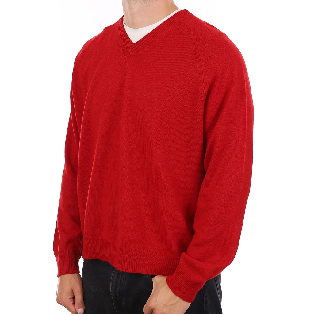 Men's Post Box Cashmere V Neck Jumper XXL