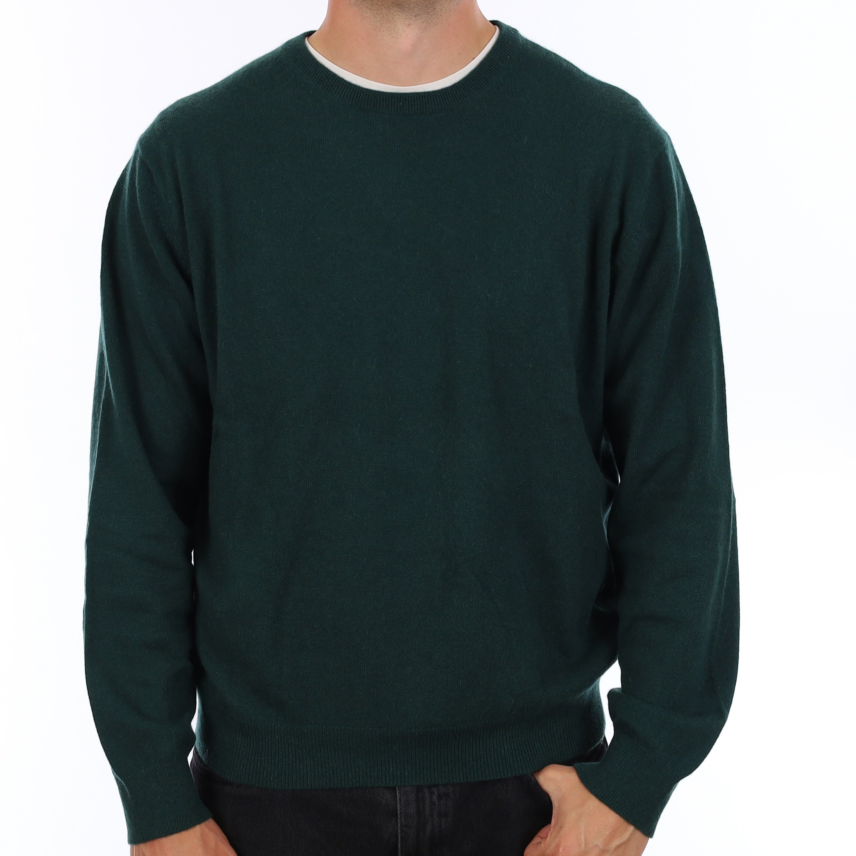 Men's Racing Green Cashmere Crew Neck Jumper XXL