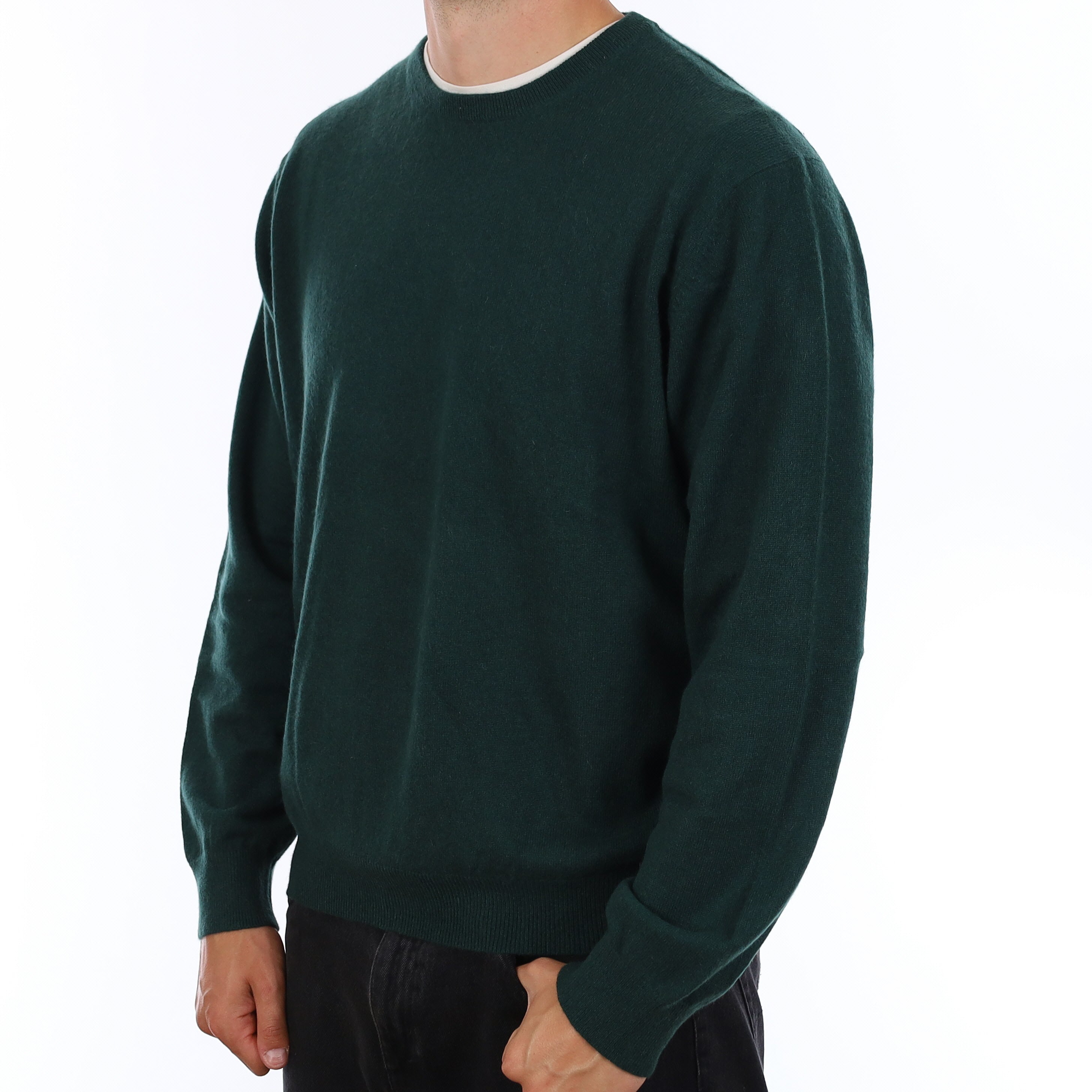 Men's Racing Green Cashmere Crew Neck Jumper XXL