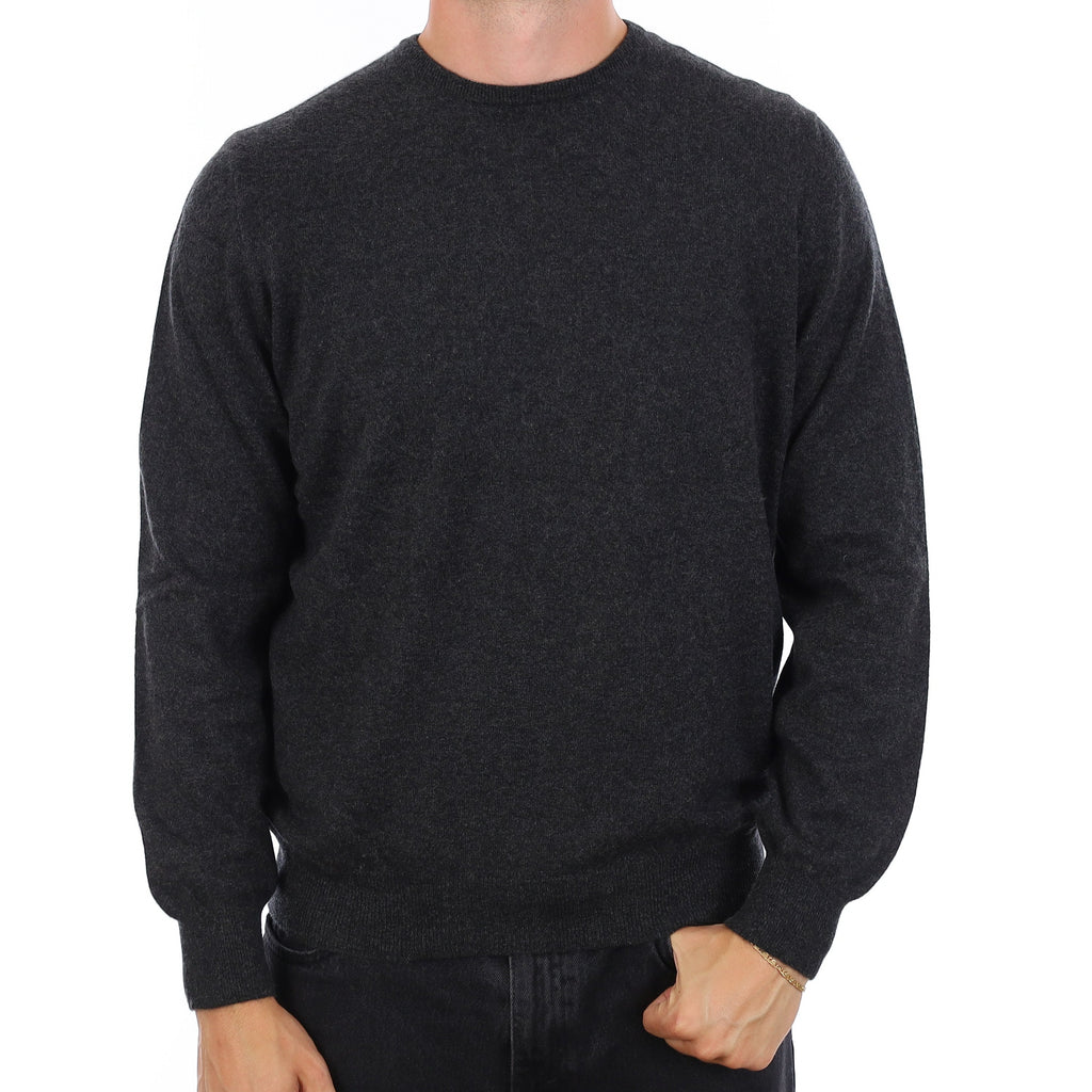 Men's Gran Sasso Charcoal Grey Cashmere Crew Neck Jumper XL