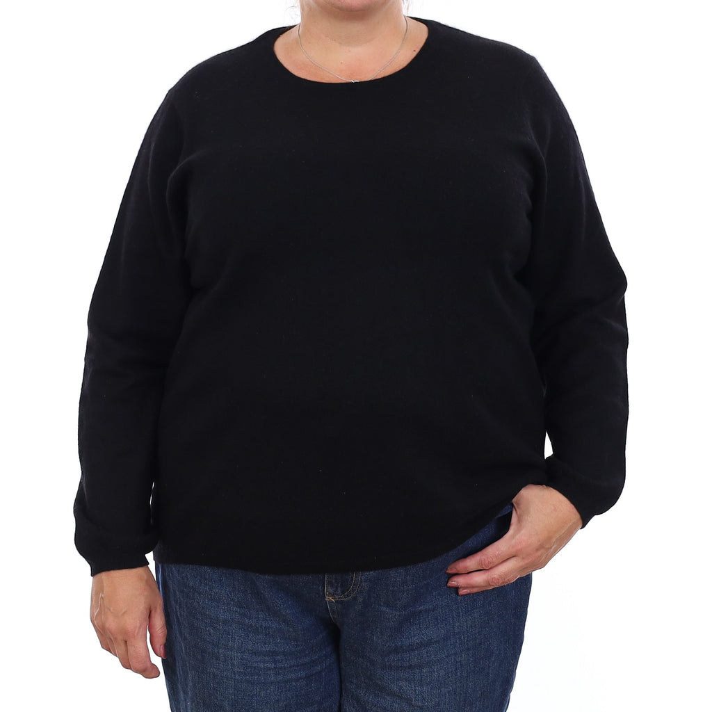 Black Cashmere Crew Neck Jumper XXL