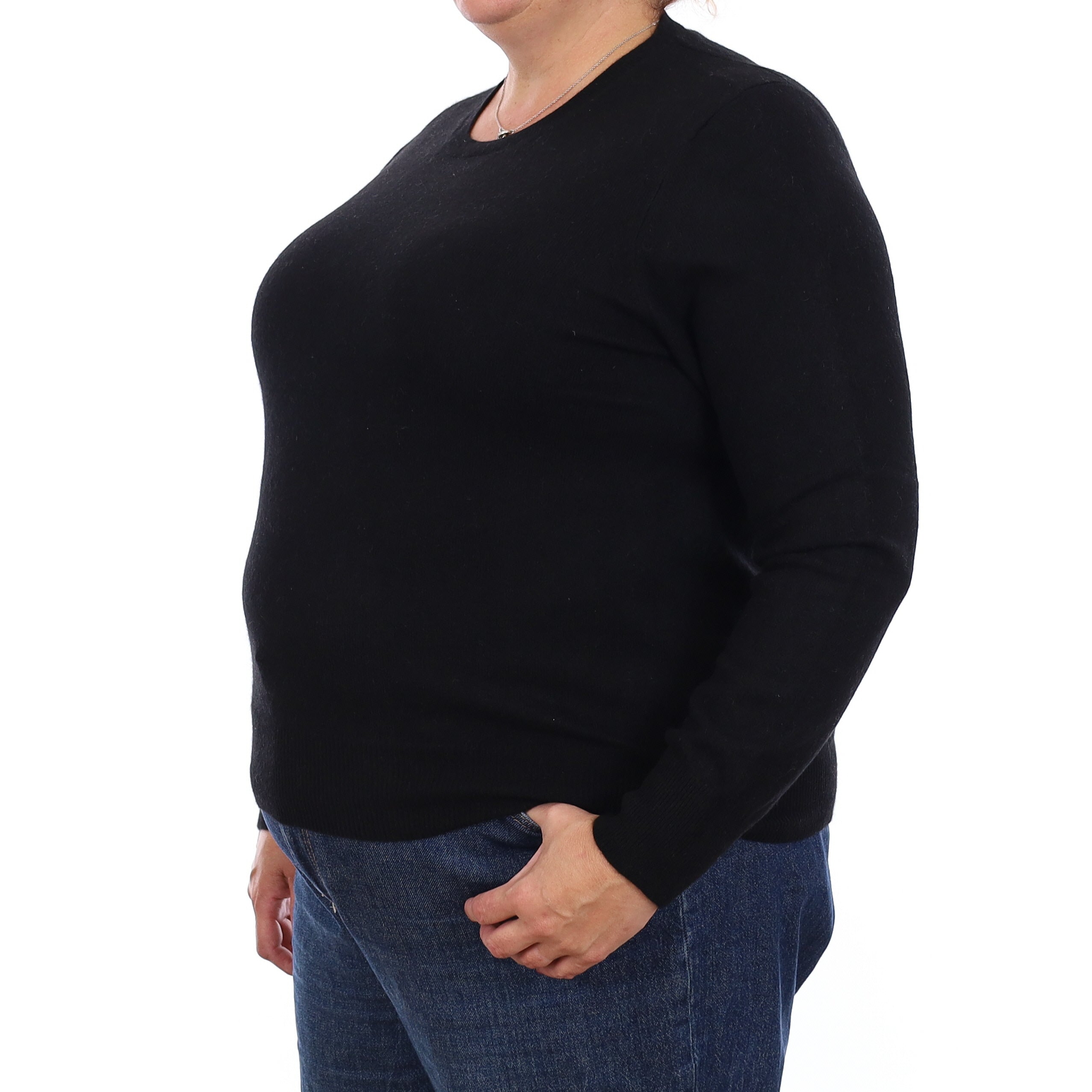 Black Cashmere Crew Neck Jumper Extra Large
