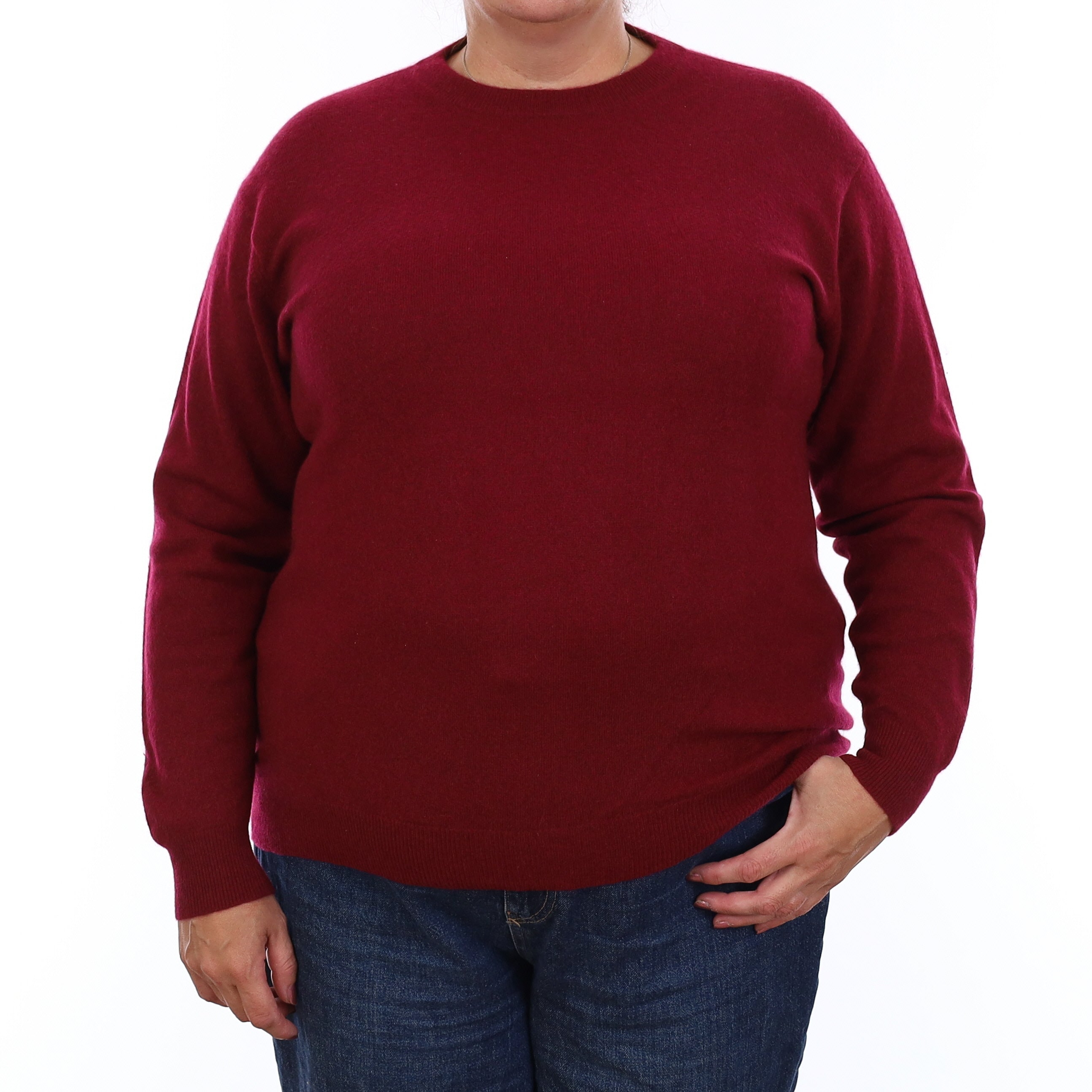 Wine Red Cashmere Crew Neck Jumper Extra Large