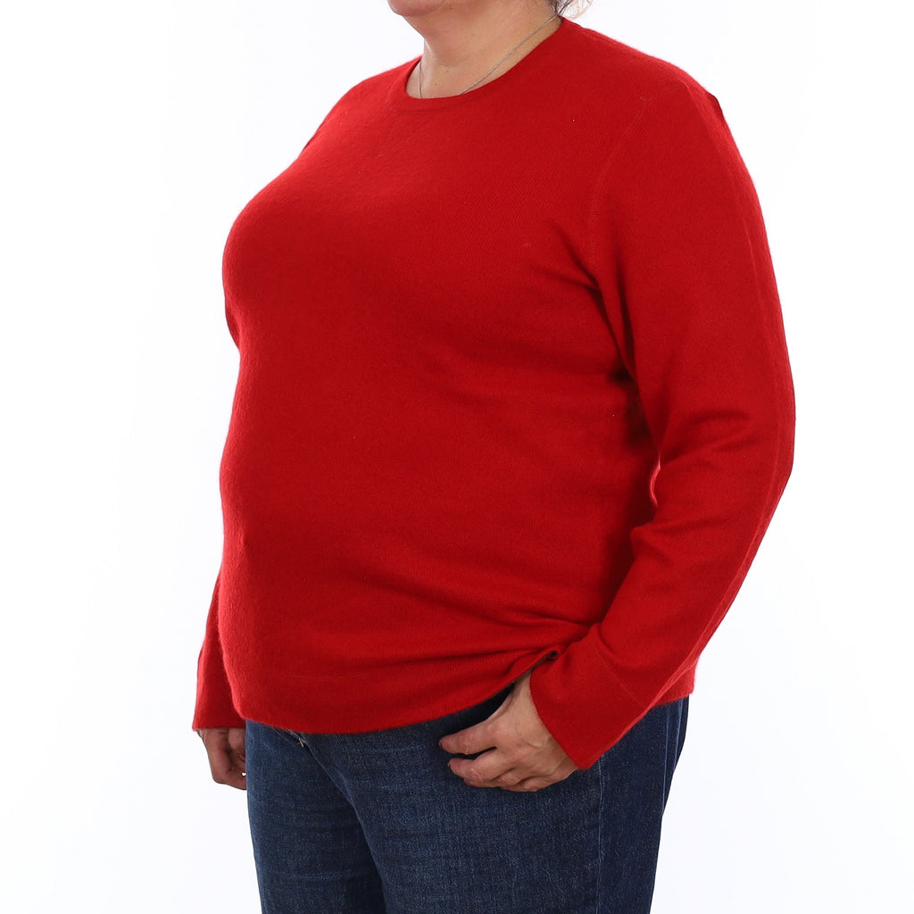 Post Box Red Cashmere Crew Neck Jumper Extra Large