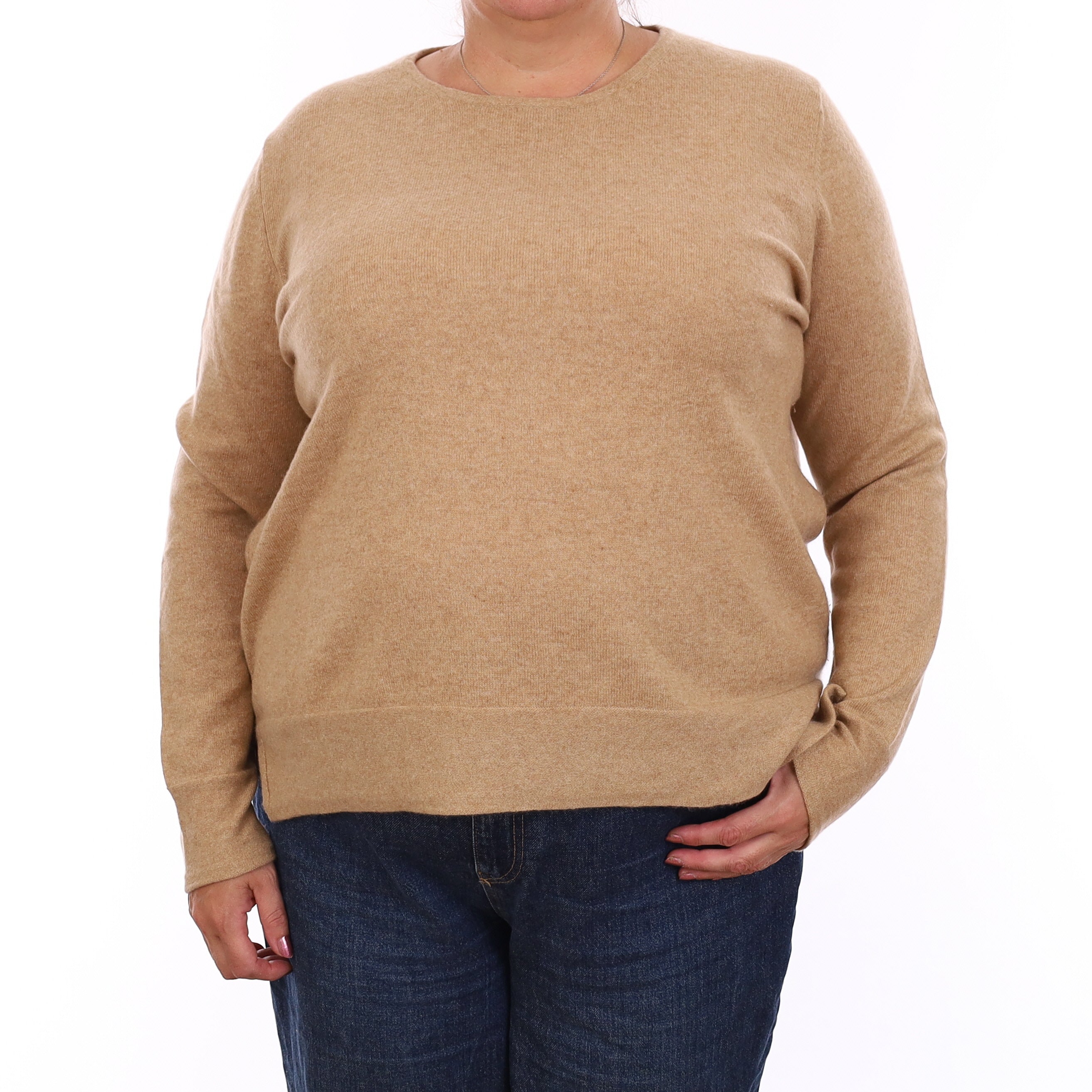 Caramel Brown Cashmere Crew Neck Jumper XXXL