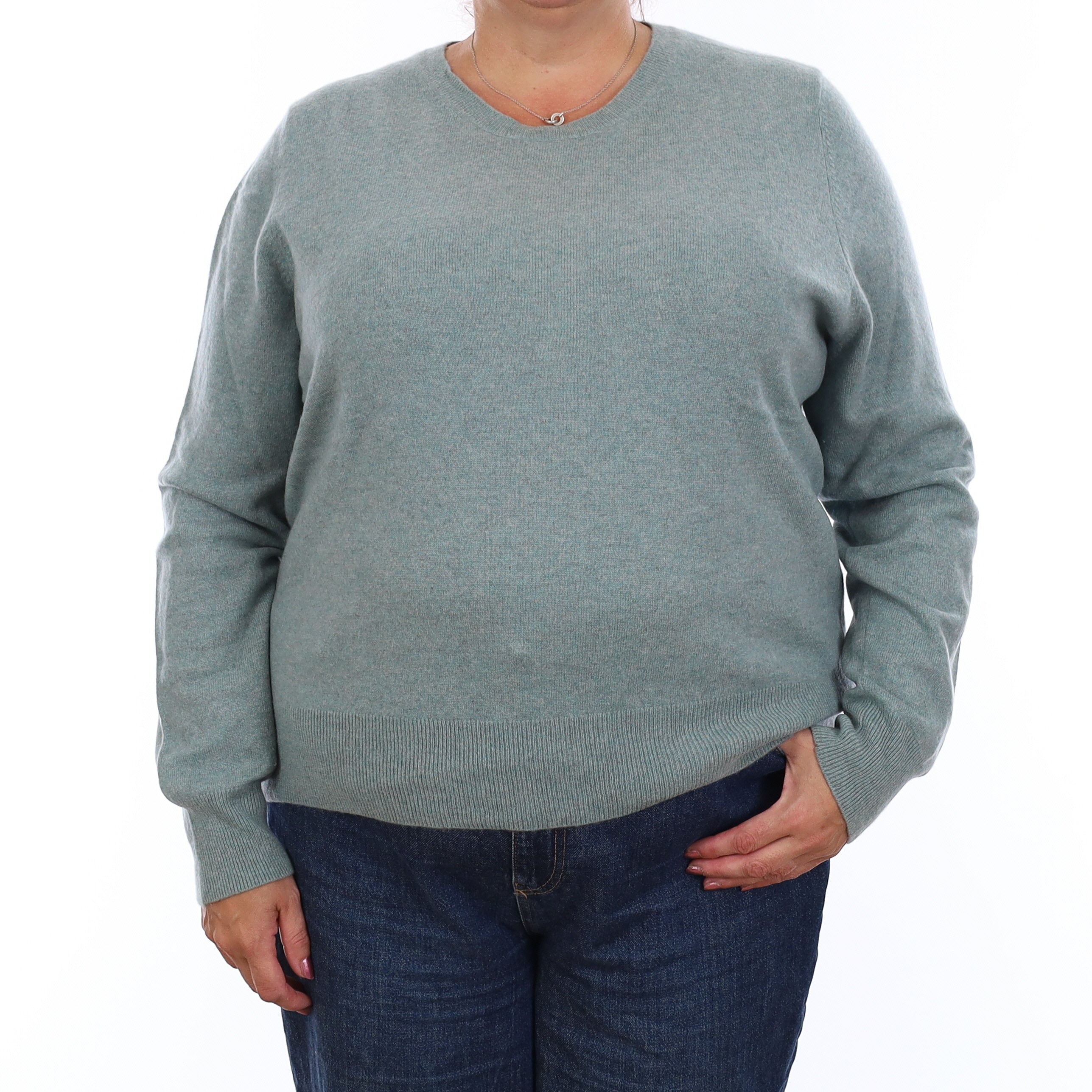 Alpine Green Cashmere Crew Neck Jumper XXL