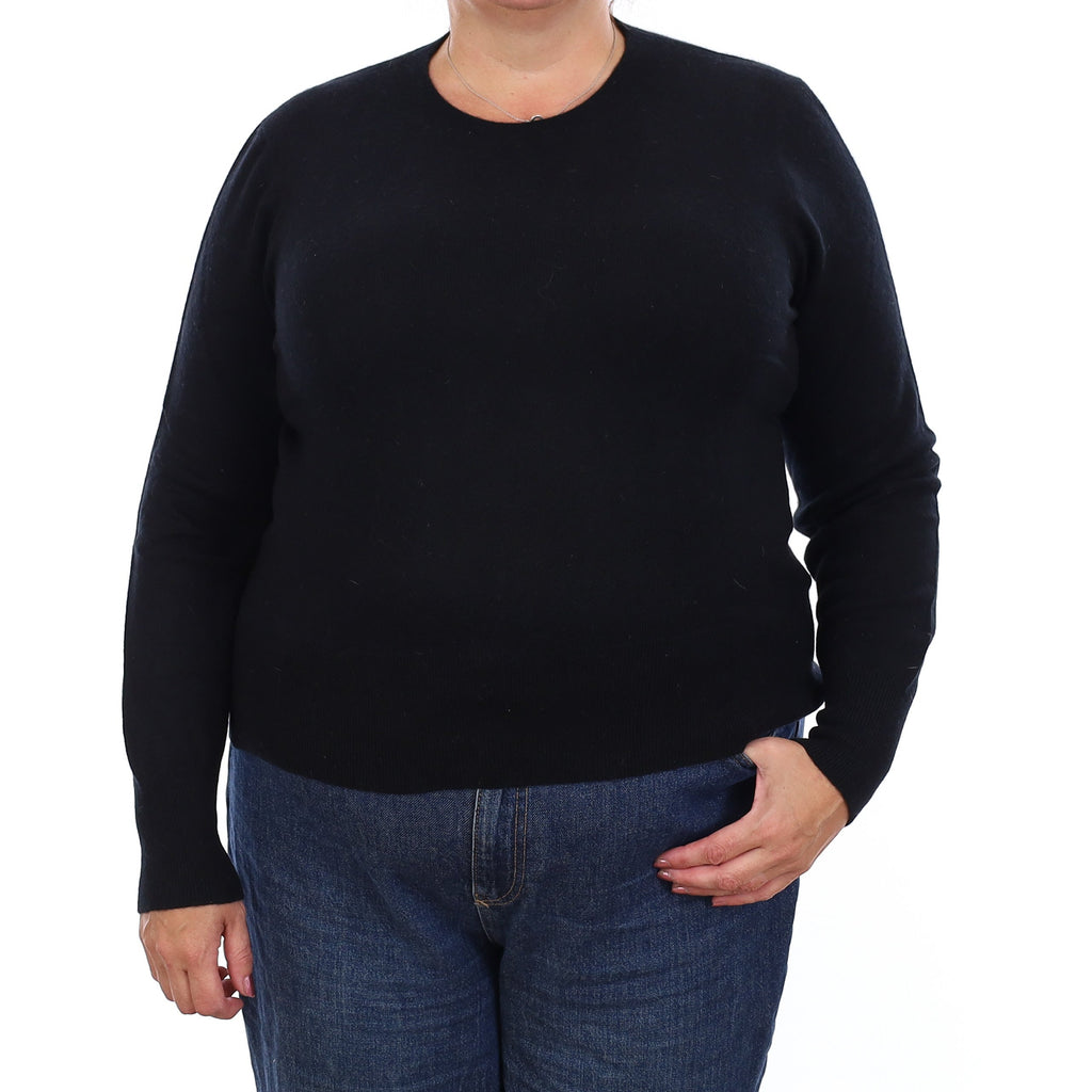 Black Cashmere Crew Neck Jumper Extra Large