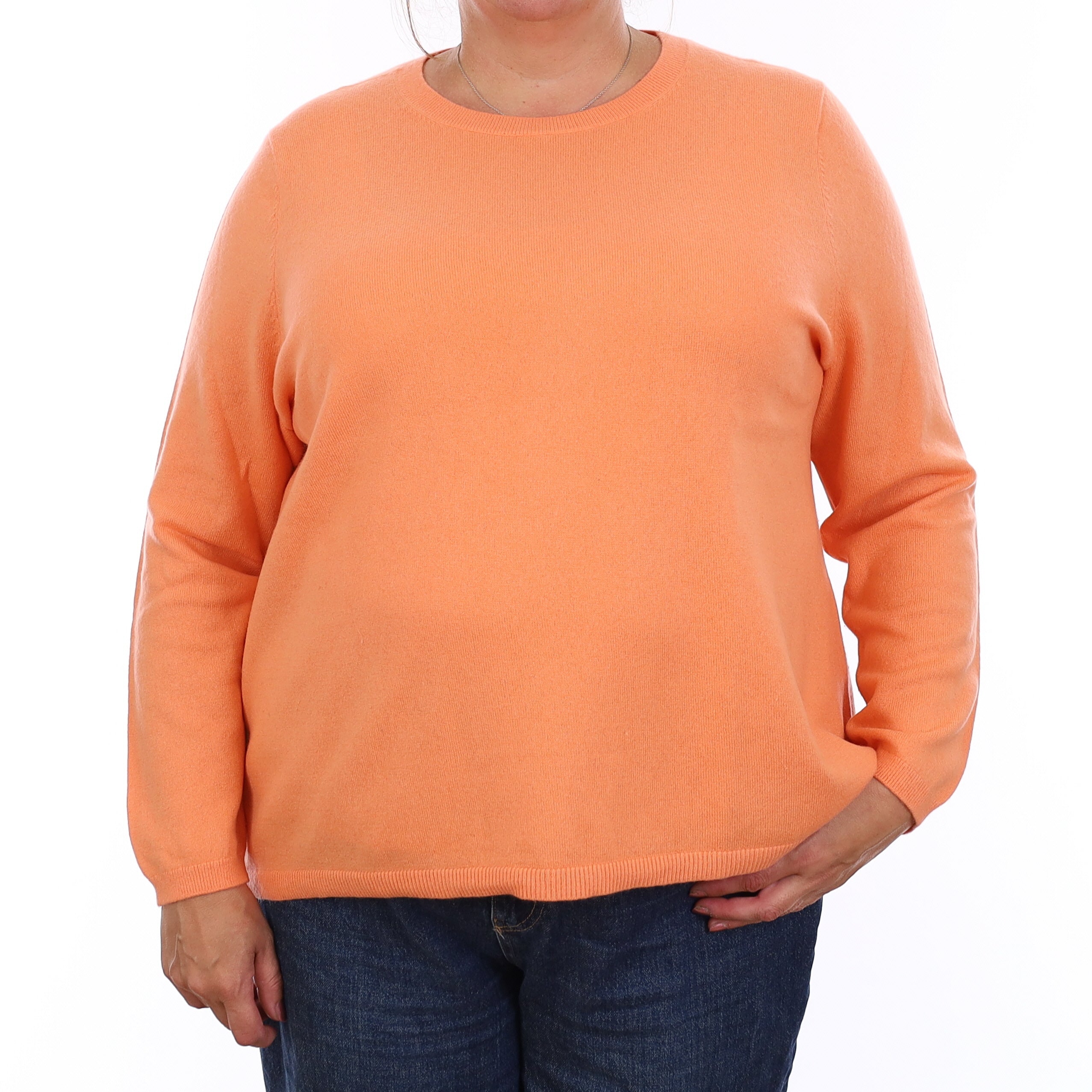 Sunset Orange Cashmere Crew Neck Jumper XXL