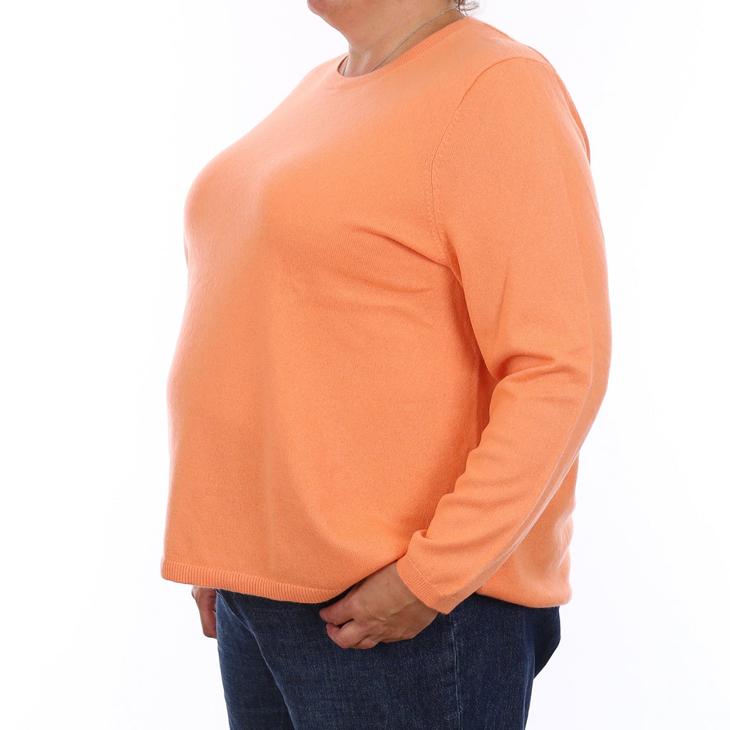 Sunset Orange Cashmere Crew Neck Jumper XXL