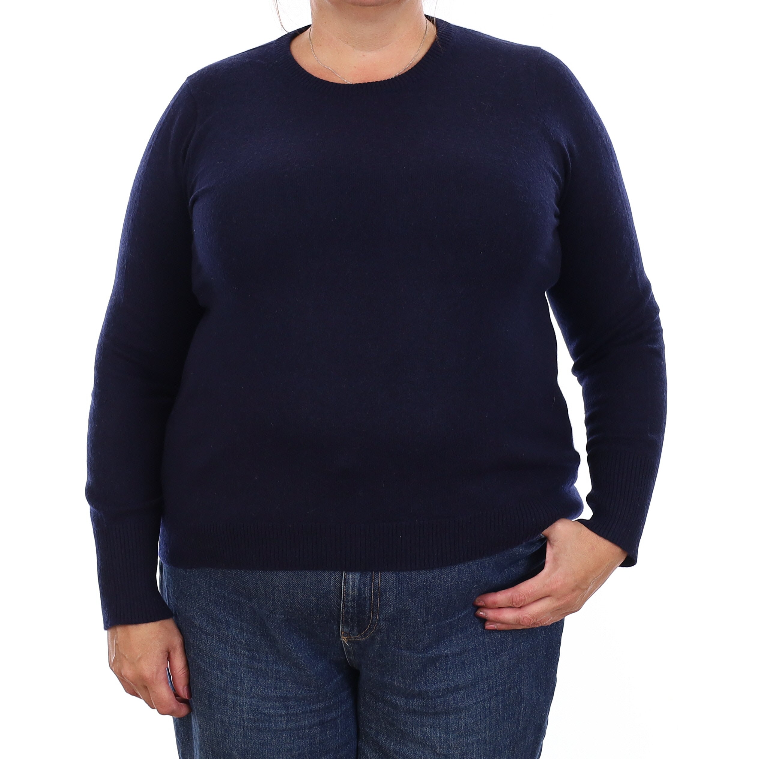 Navy Cashmere Crew Neck Jumper Extra Large
