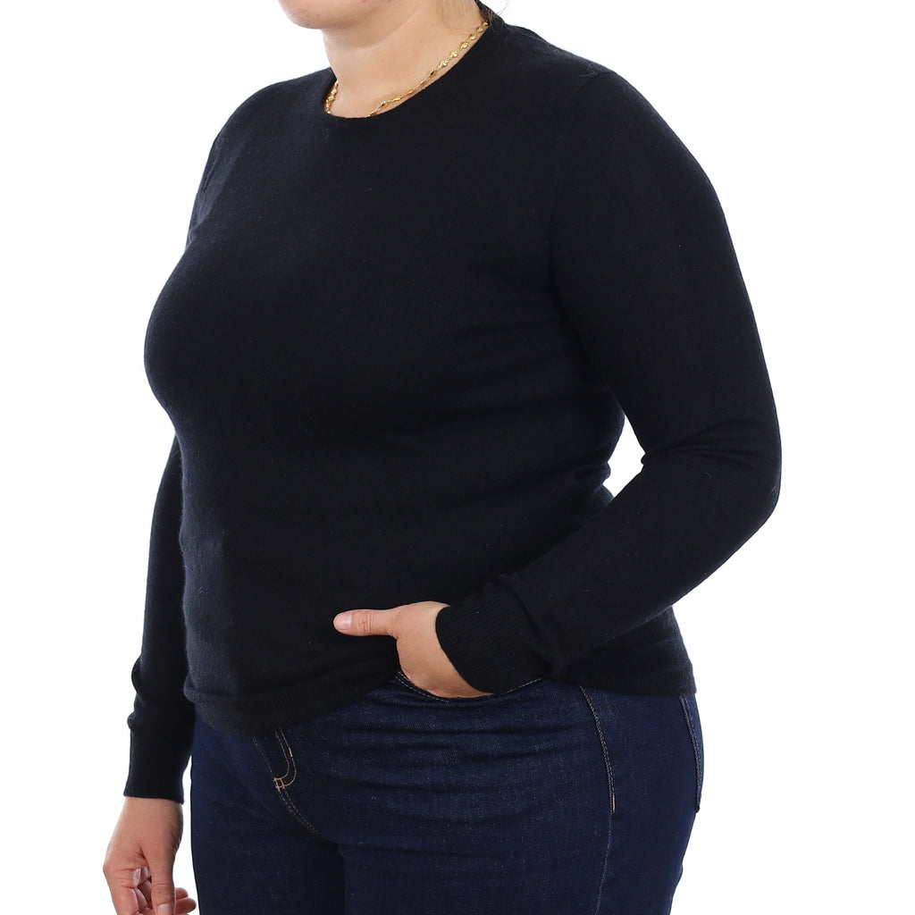 Yorn Black Cashmere Crew Neck Jumper Large