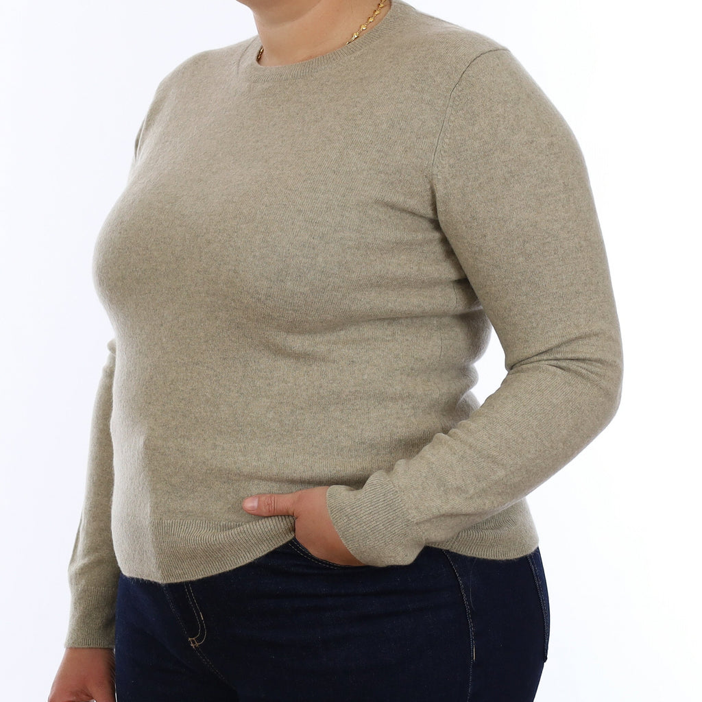 Chicory Green Cashmere Crew Neck Jumper Large