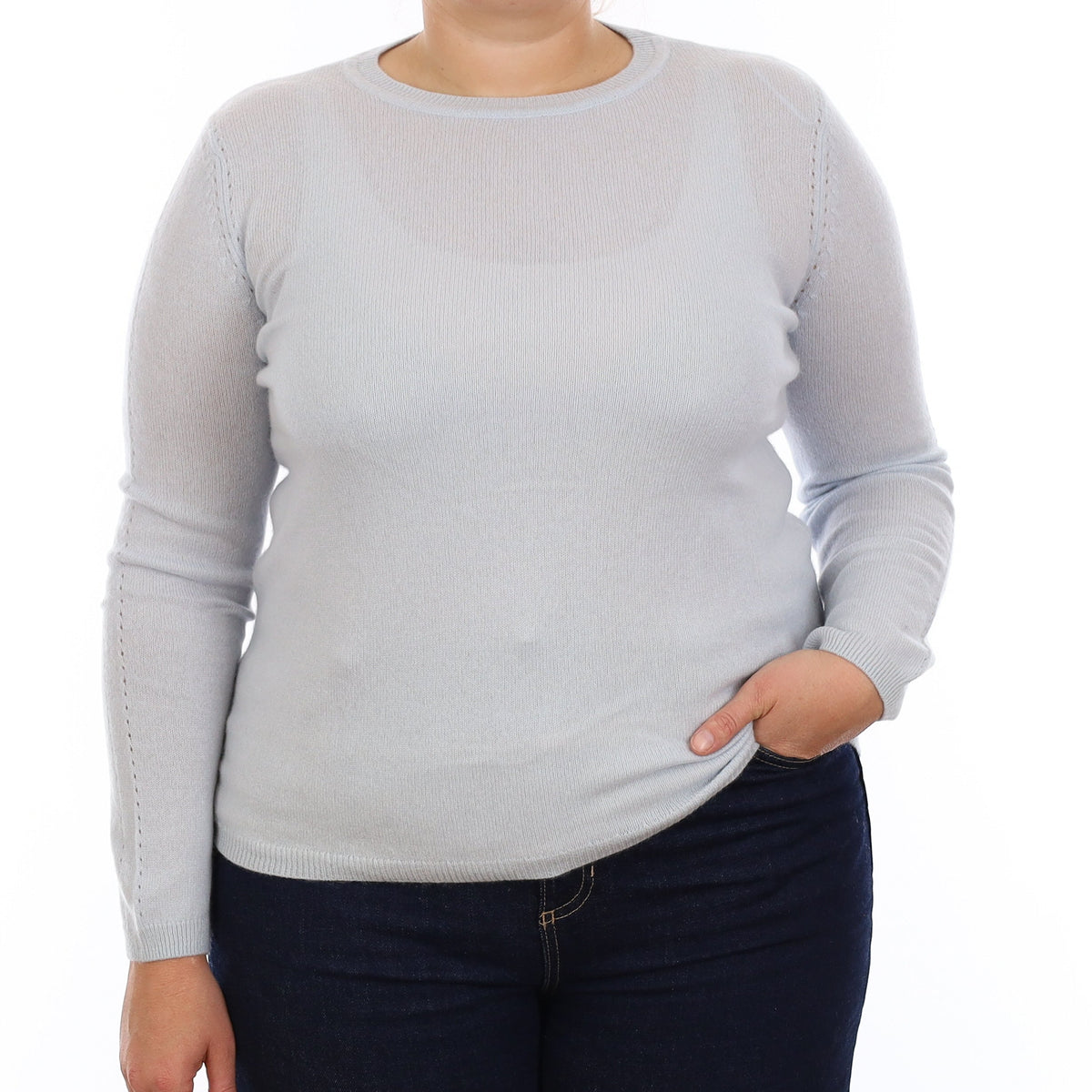 Baby Blue Cashmere Crew Neck Jumper Large