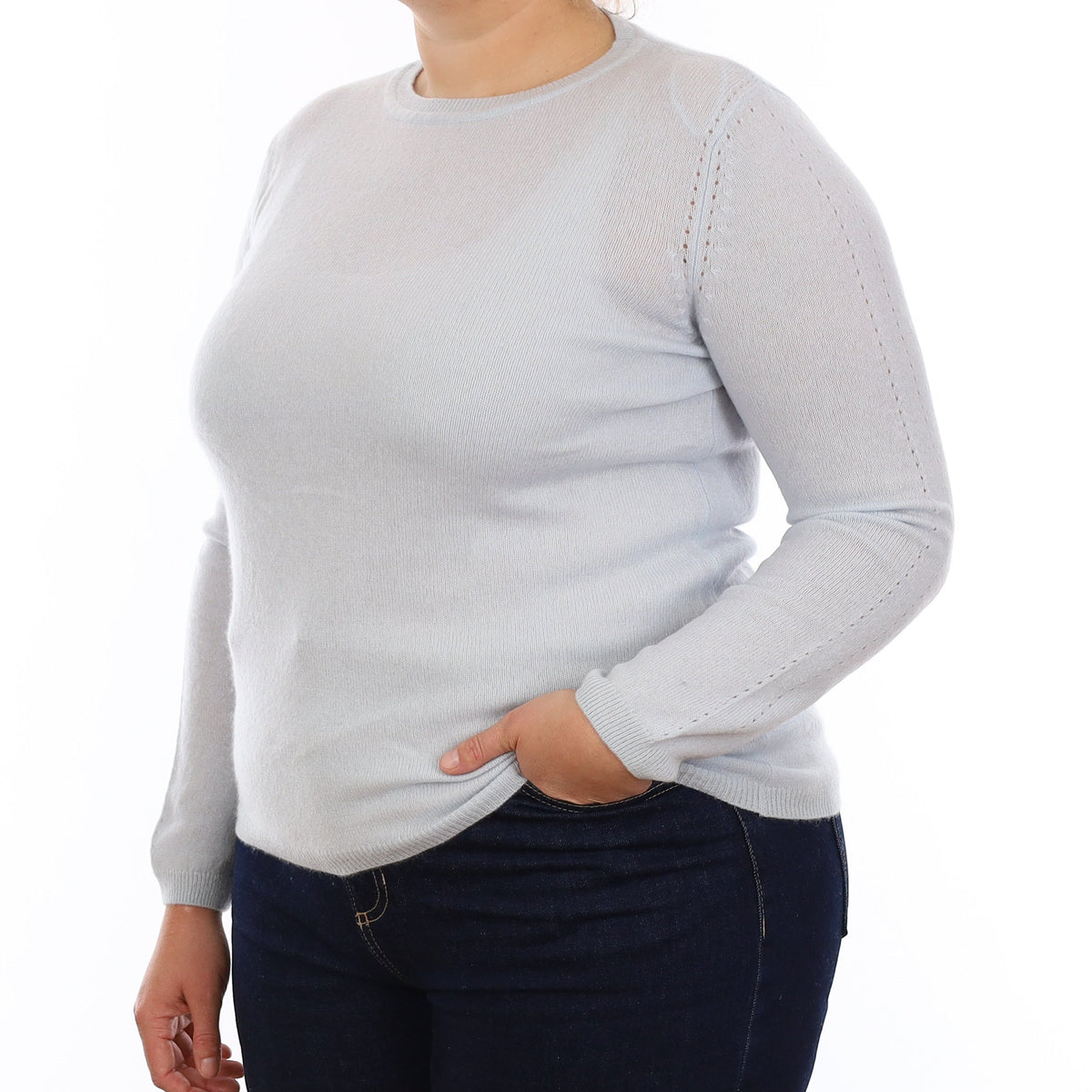 Baby Blue Cashmere Crew Neck Jumper Large