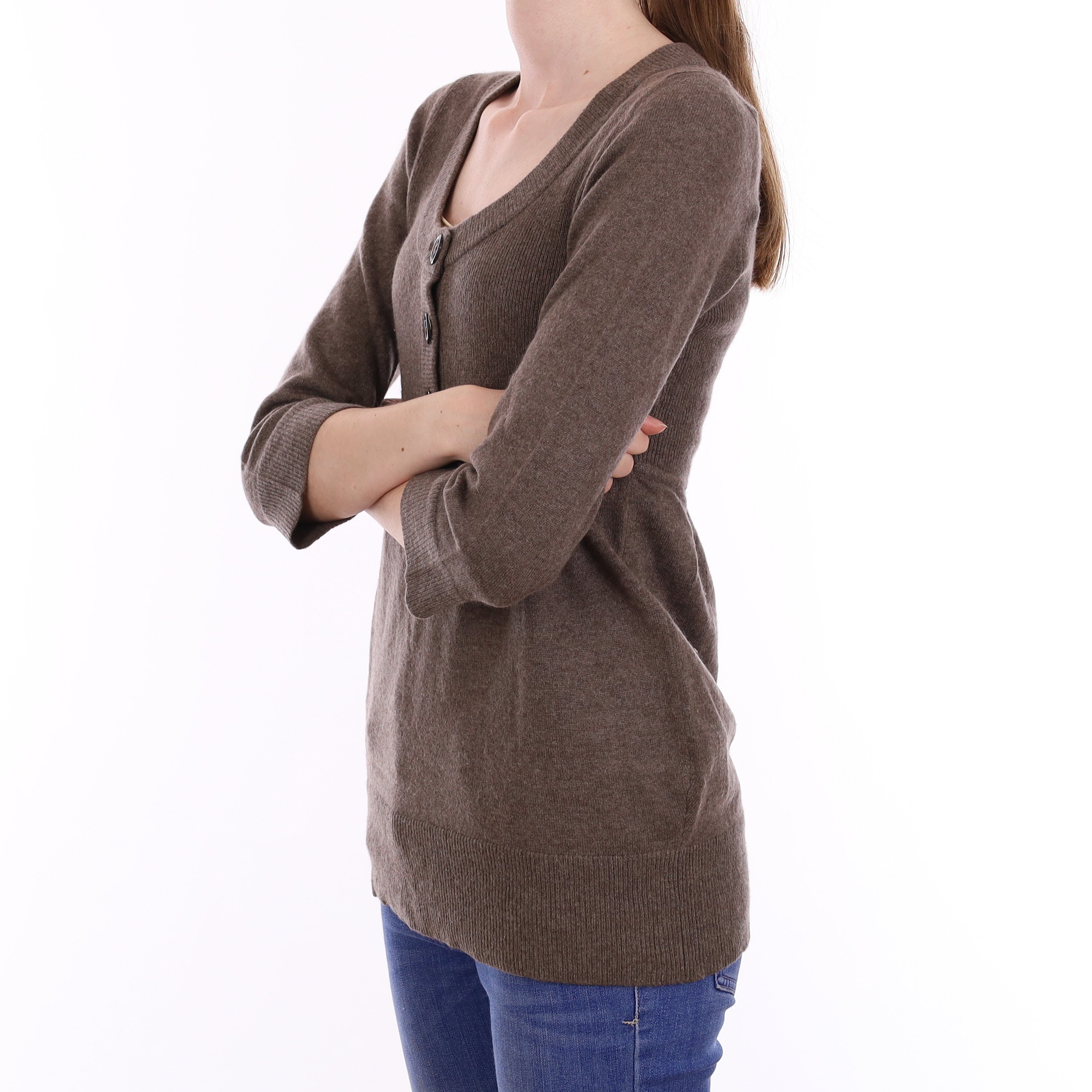 Muted Brown Cashmere Dress Extra Small
