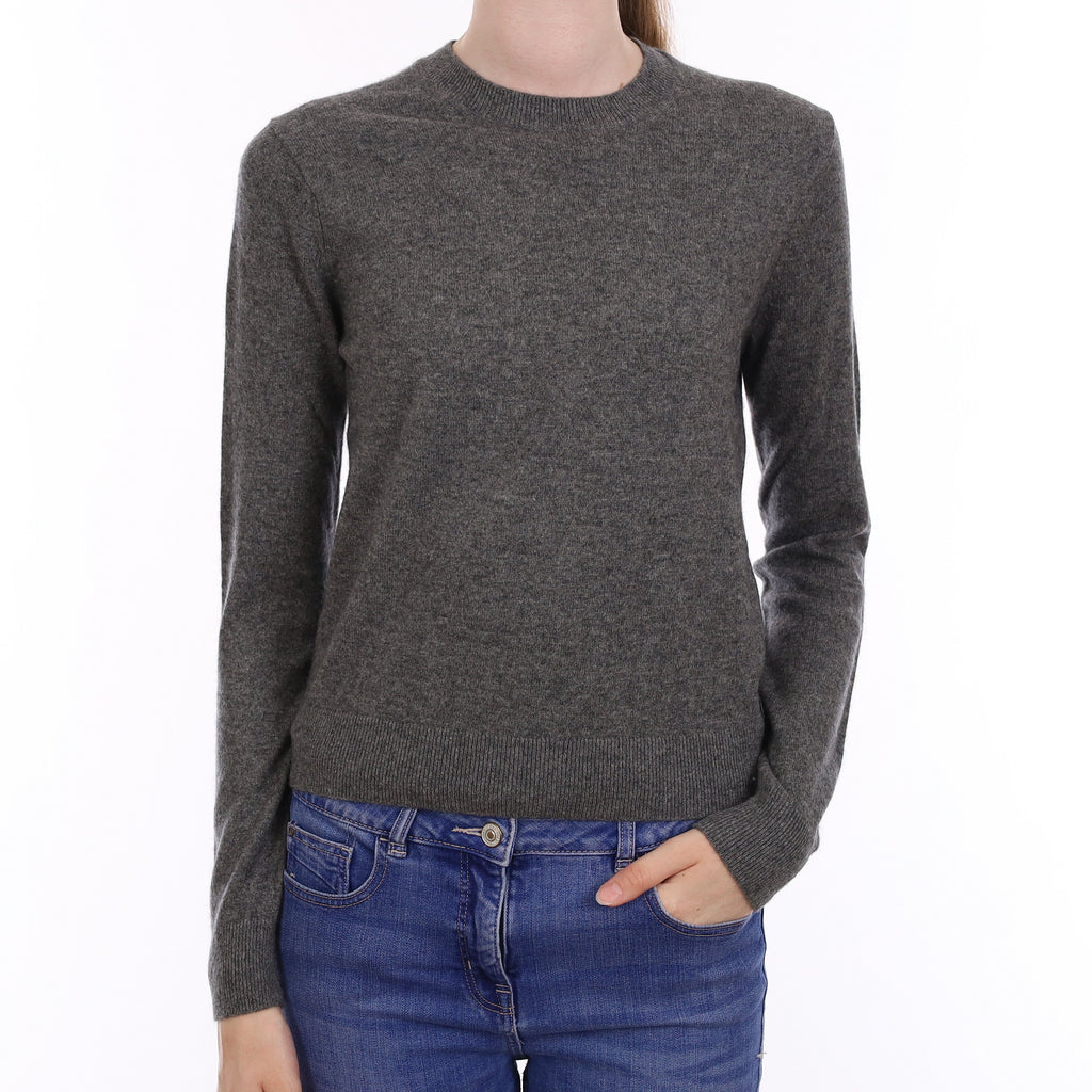 Slate Grey Cashmere Crew Neck Jumper Extra Small