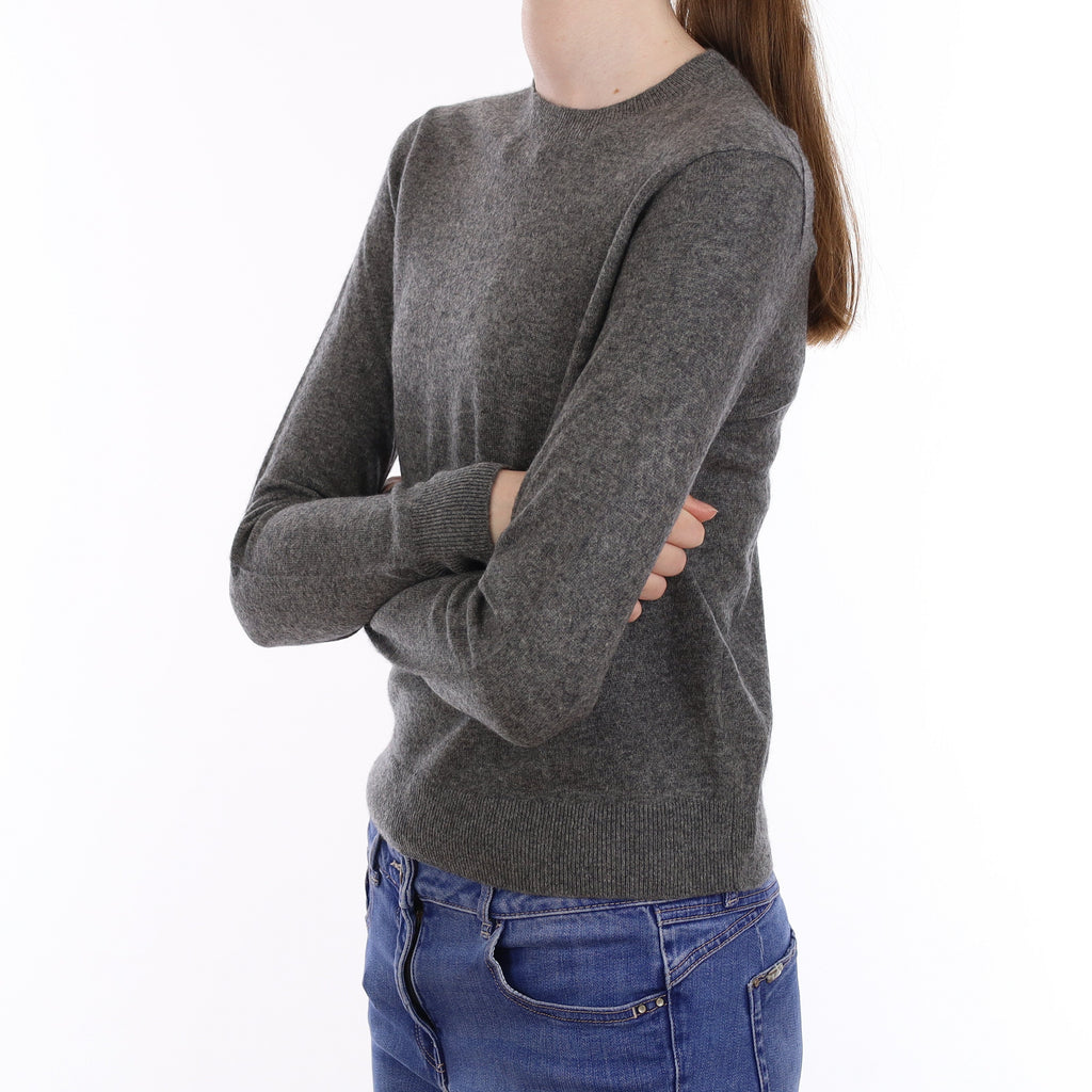 Slate Grey Cashmere Crew Neck Jumper Extra Small