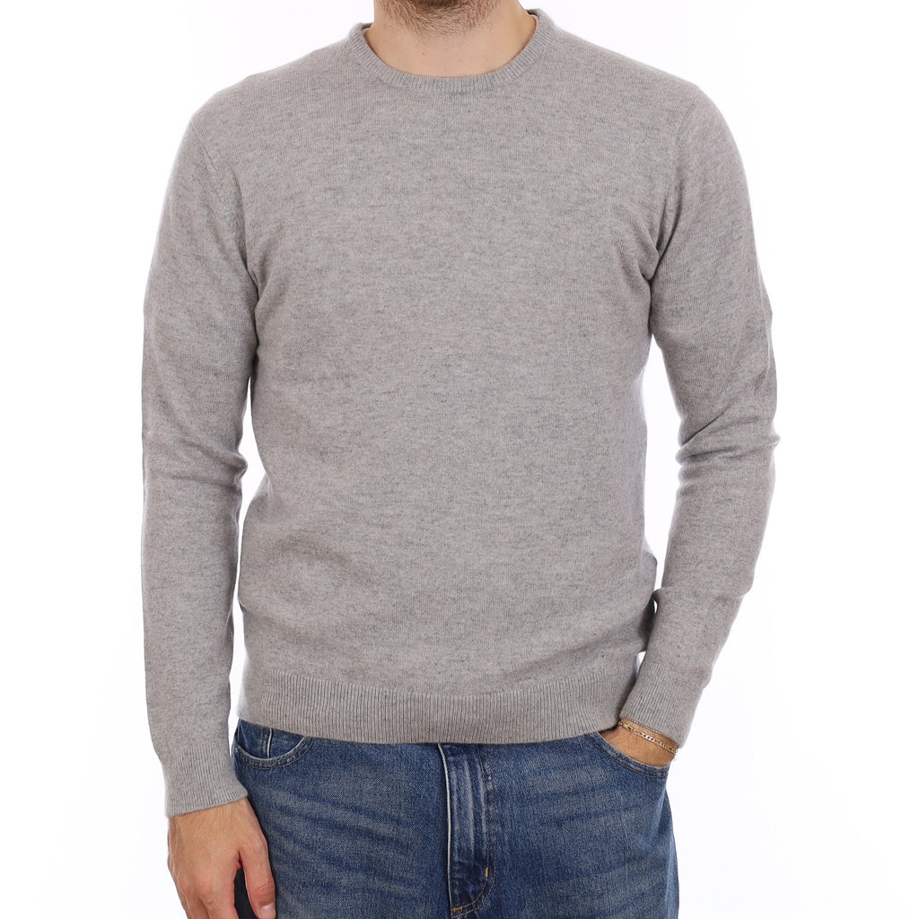Men's Smoke Grey Cashmere Crew Neck Jumper Medium