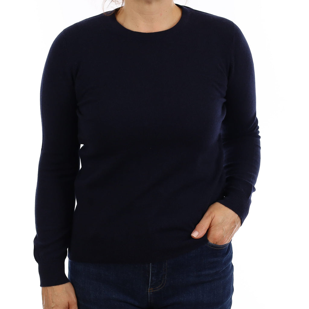 Brand New Scottish Dark Navy Cashmere Crew Neck Jumper Medium