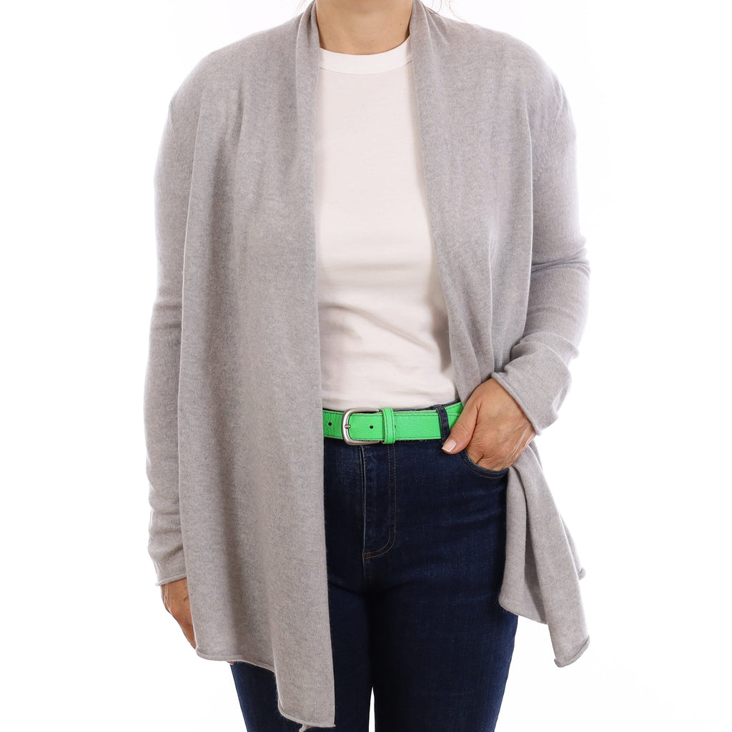 Mist Grey Cashmere Waterfall Cardigan Medium