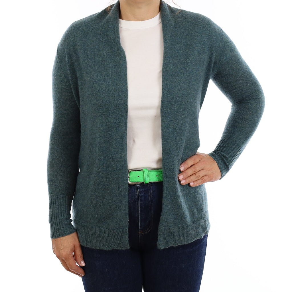 Spruce Green Cashmere Edge to Edge Cardigan Medium
