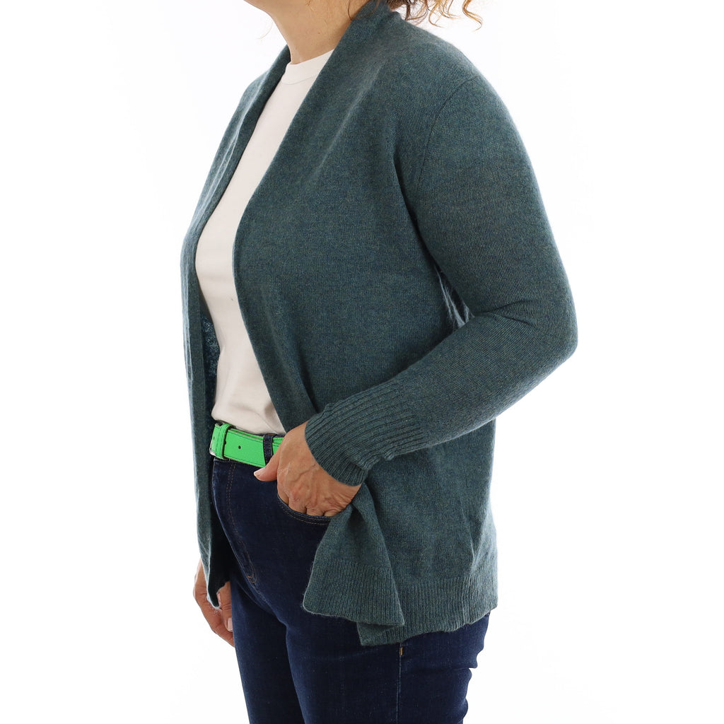 Spruce Green Cashmere Edge to Edge Cardigan Medium