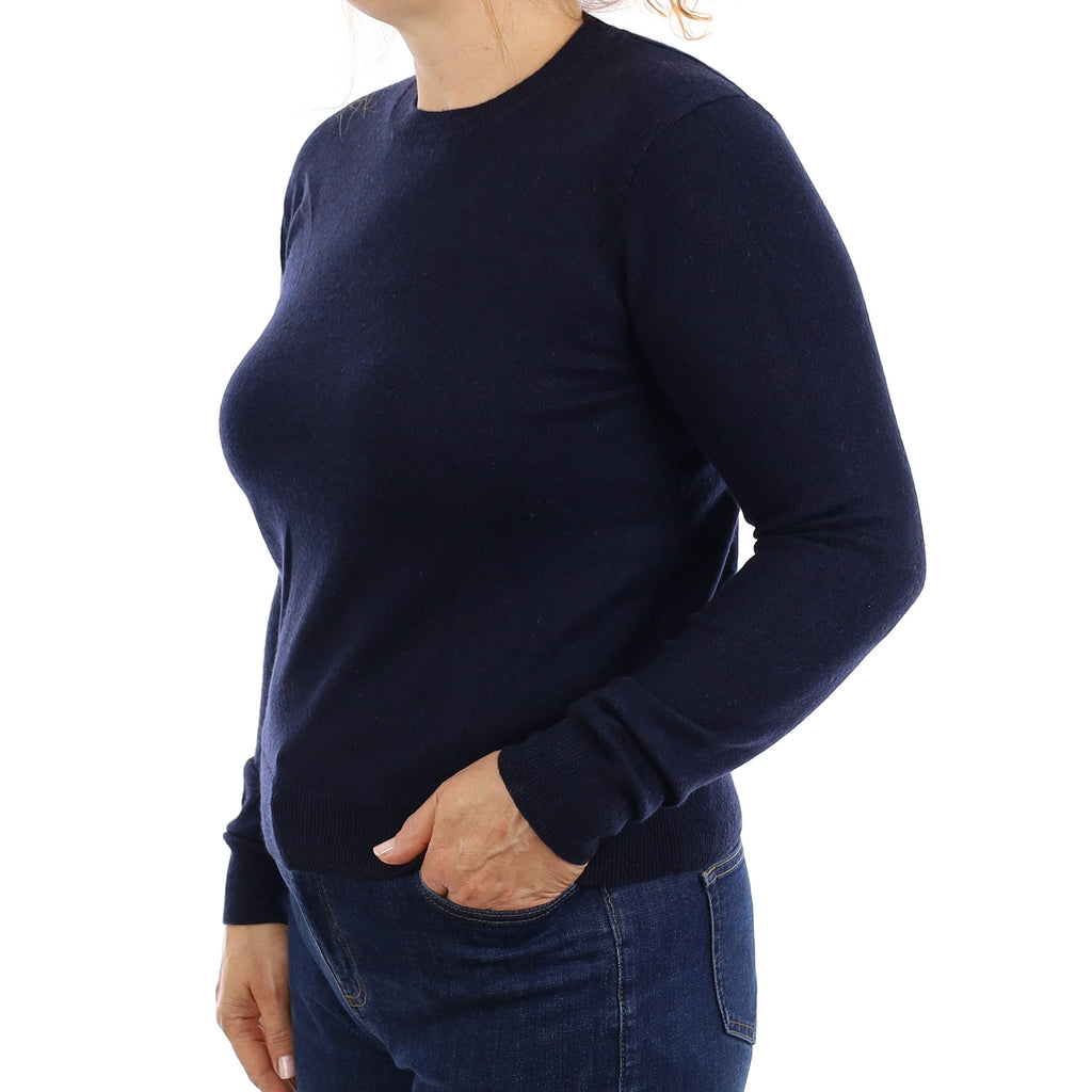 Navy Cashmere Crew Neck Jumper Medium