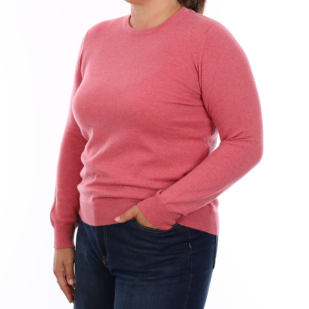 Brand New Scottish Rose Pink Cashmere Crew Neck Jumper Large