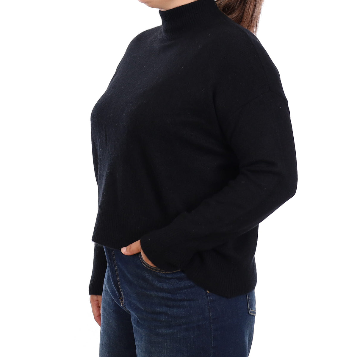 Black Chunky Cashmere Turtleneck Jumper Large