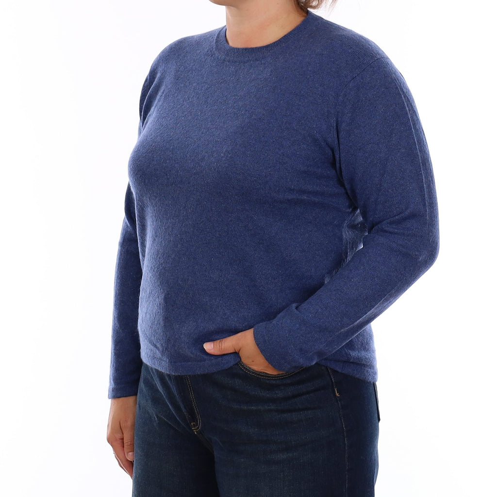 Deep Ocean Blue Cashmere Crew Neck Jumper Large