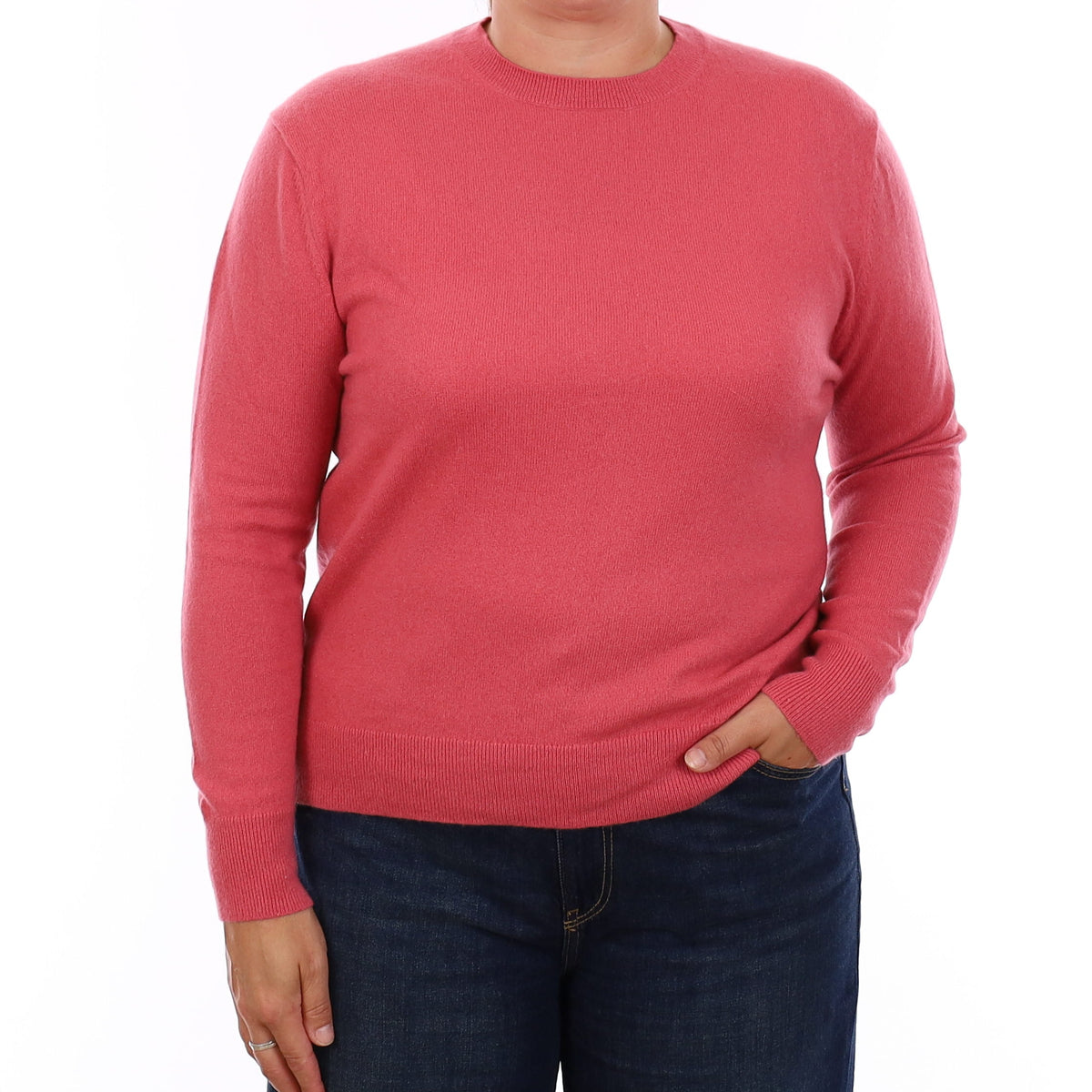 Lupin Pink Cashmere Crew Neck Jumper Large