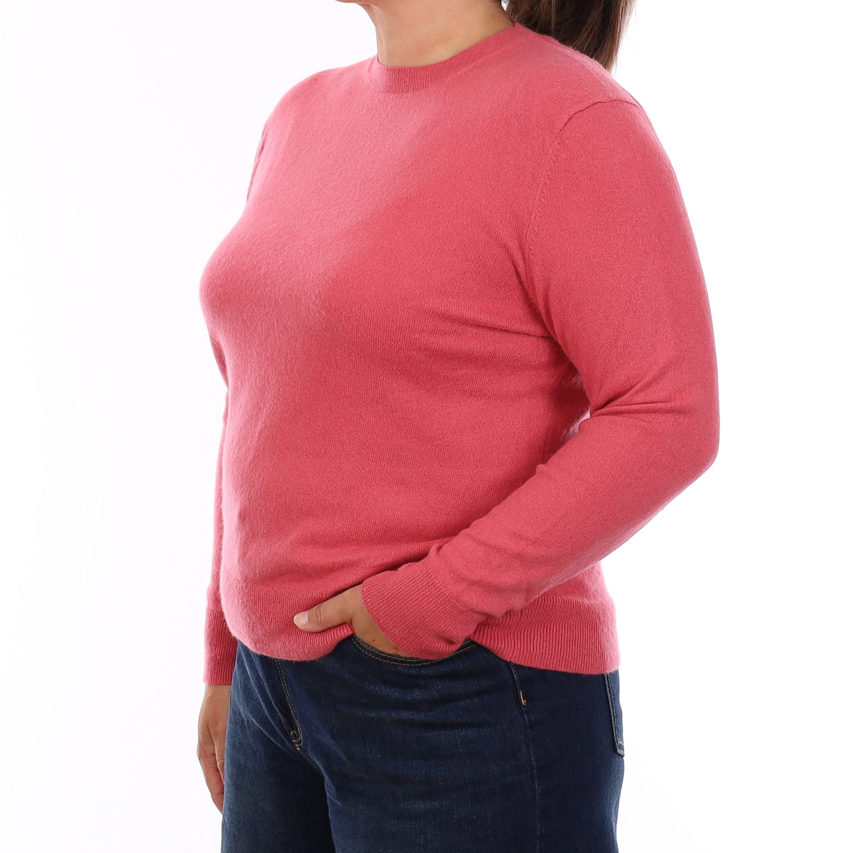 Lupin Pink Cashmere Crew Neck Jumper Large