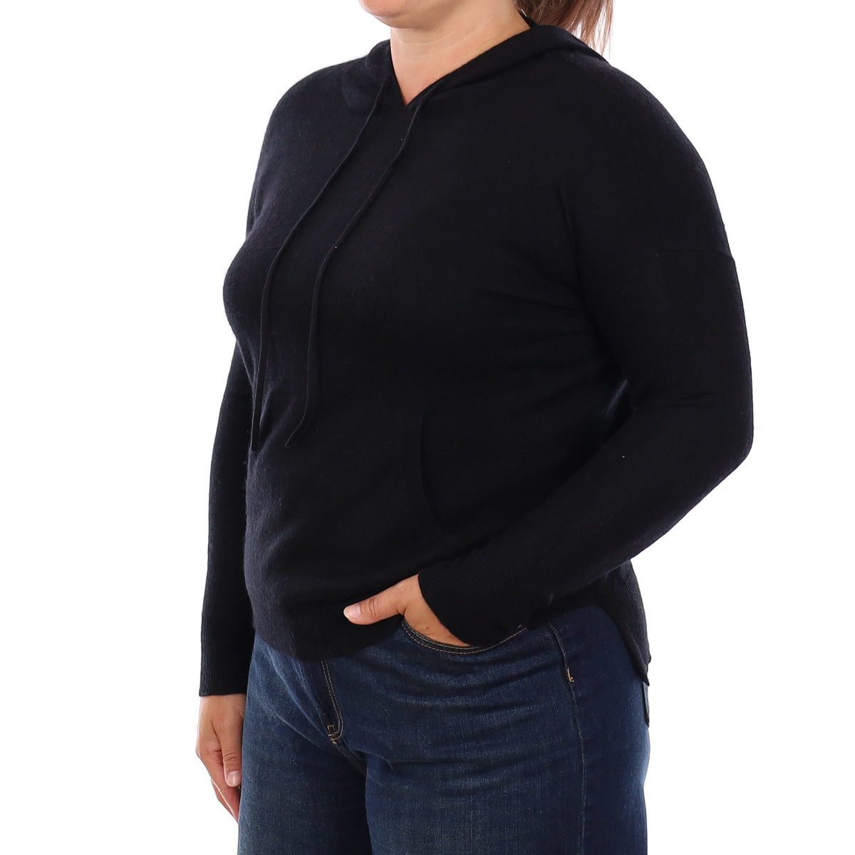 Black Cashmere Hoodie Large