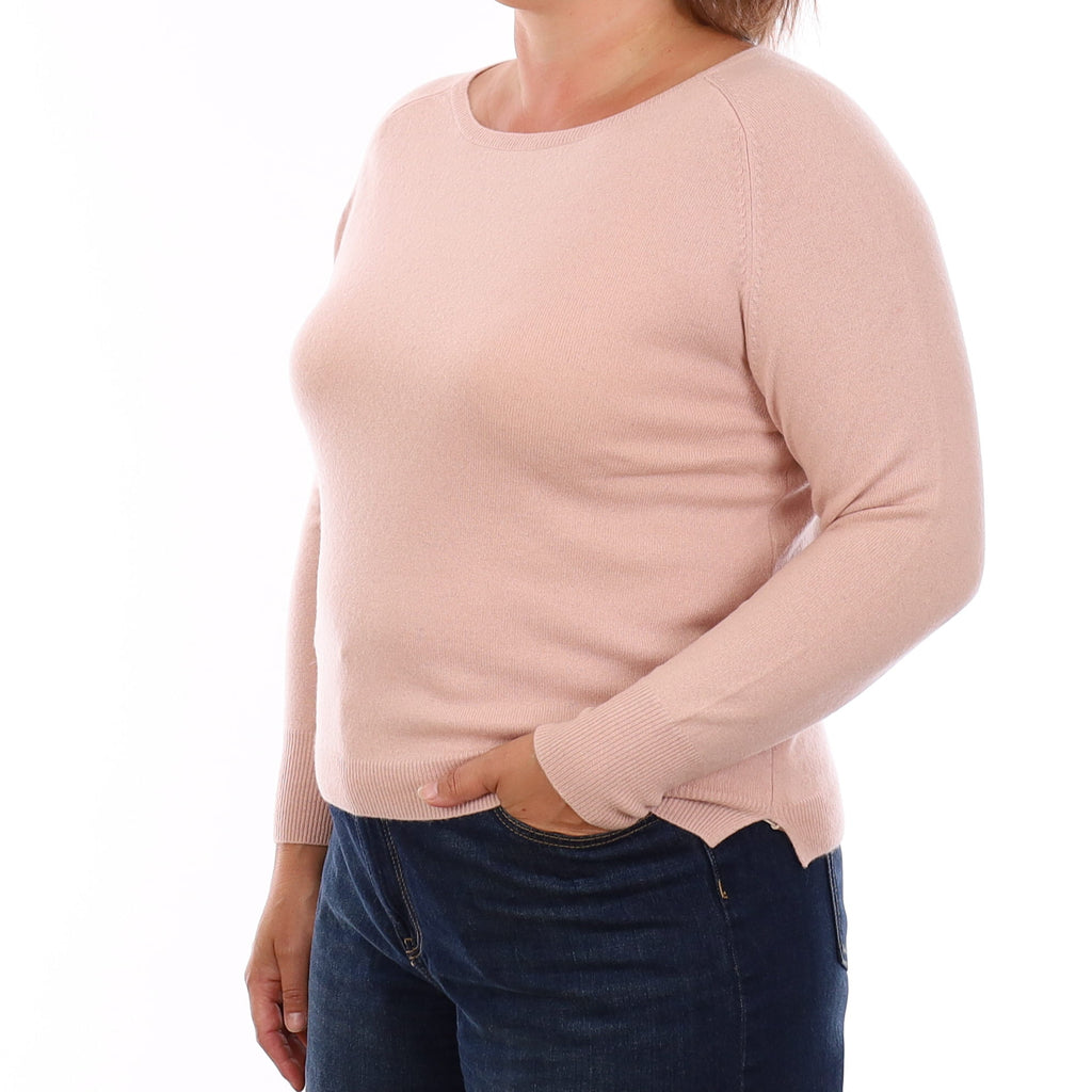 Ice Pink Cashmere Crew Neck Jumper Large