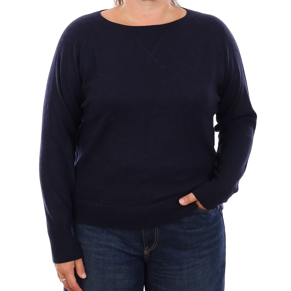 Navy Blue Cashmere Crew Neck Jumper Large