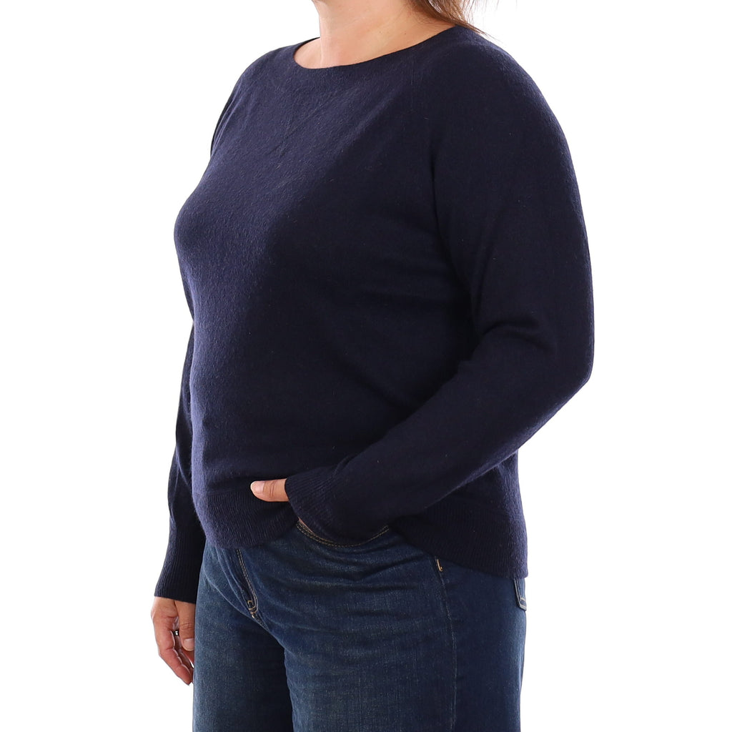 Navy Blue Cashmere Crew Neck Jumper Large