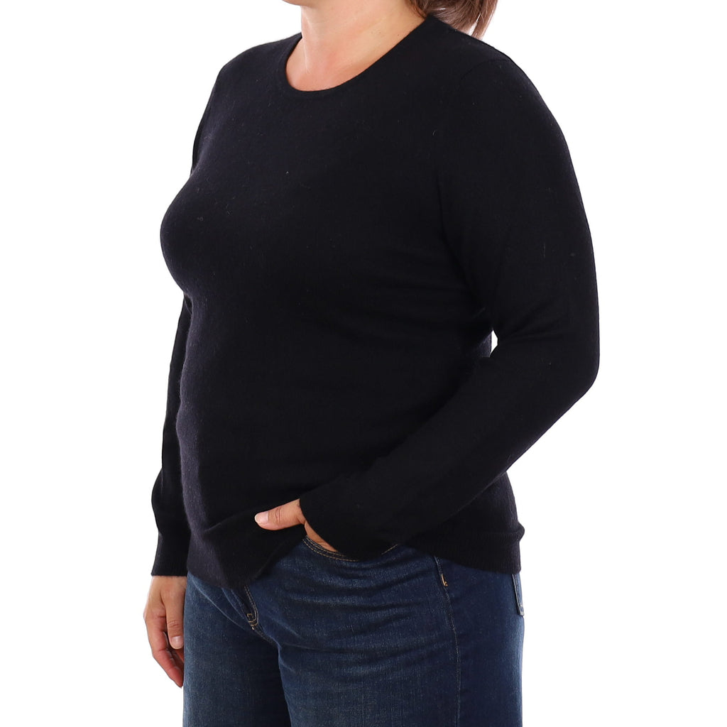 Black Cashmere Crew Neck Jumper Large