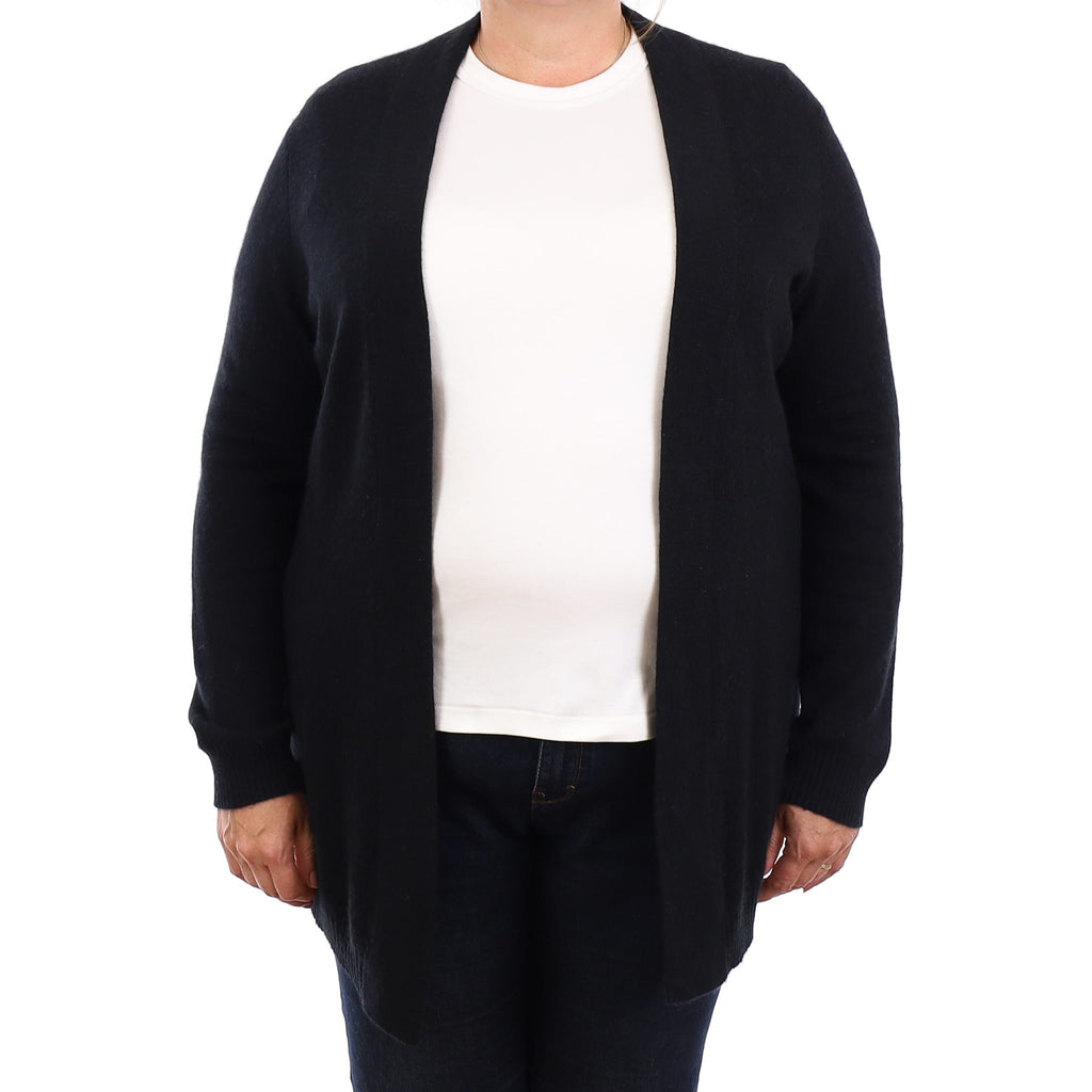 Black Cashmere Edge to Edge Cardigan Extra Large